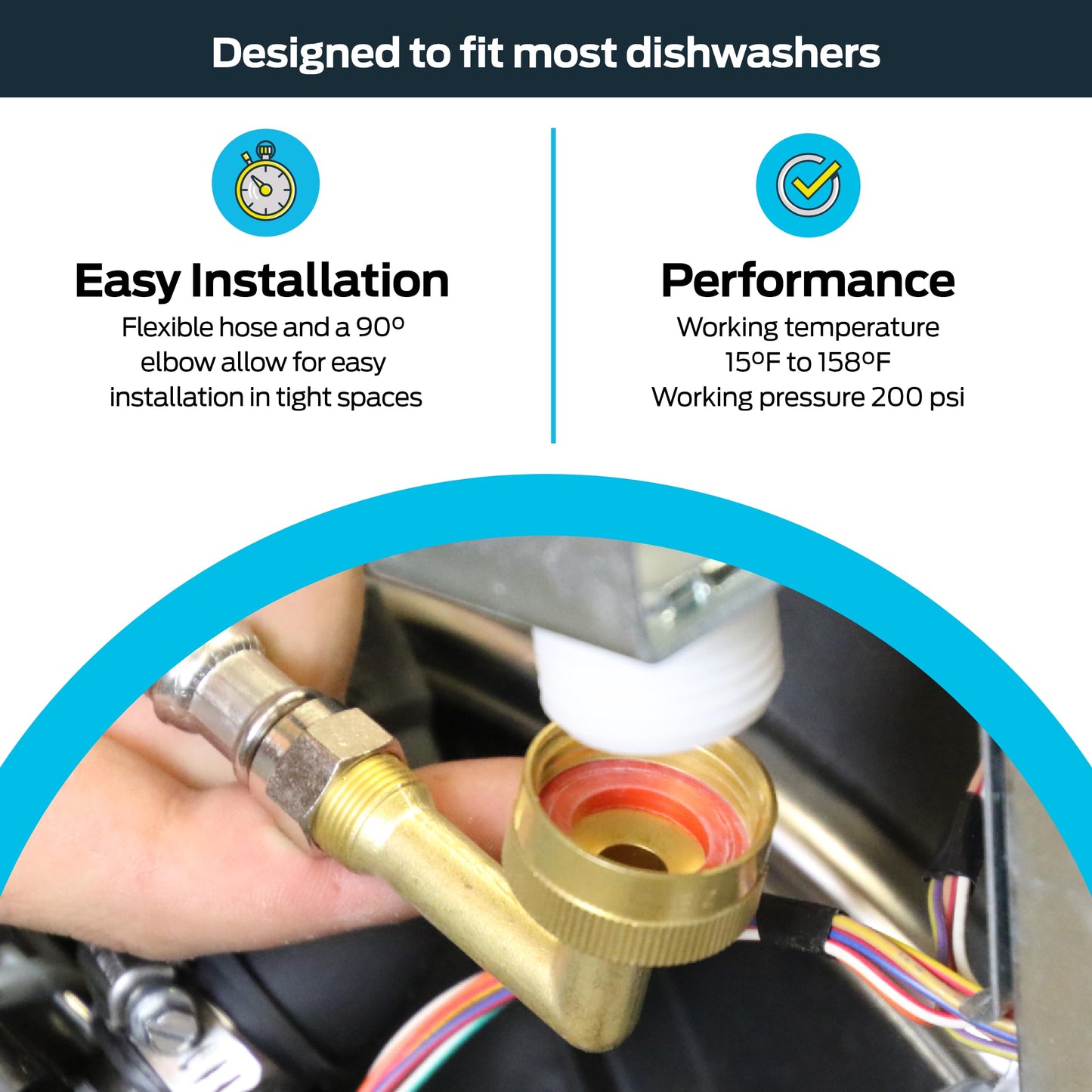 Eastman 10 Ft. Dishwasher Installation Kit, Braided Stainless Steel Supply Line with 3/8 Inch Compression Ends, 41060
