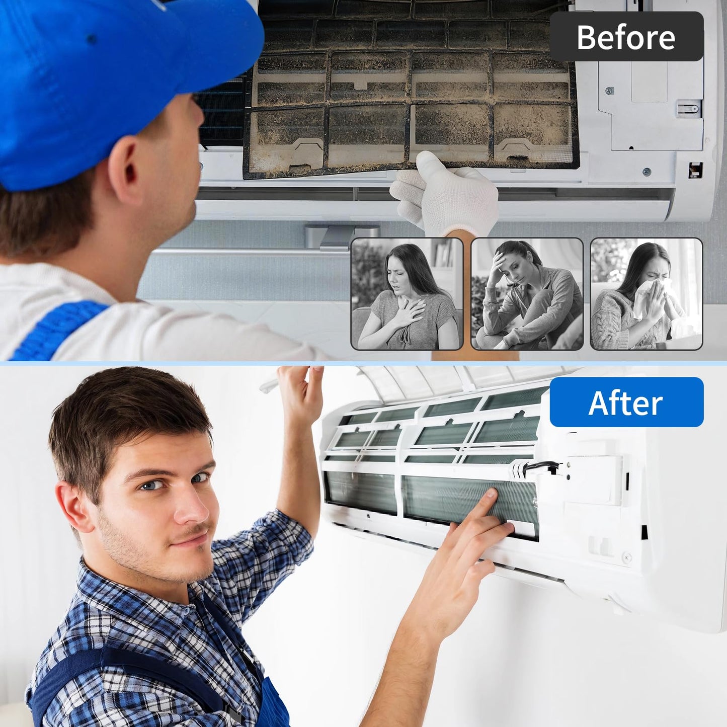 GXFEY Mini Split Cleaning Kit for Air Conditioner,Wall Mounted Air Conditioner Cleaning Tools Waterproof Cover (11pcs)
