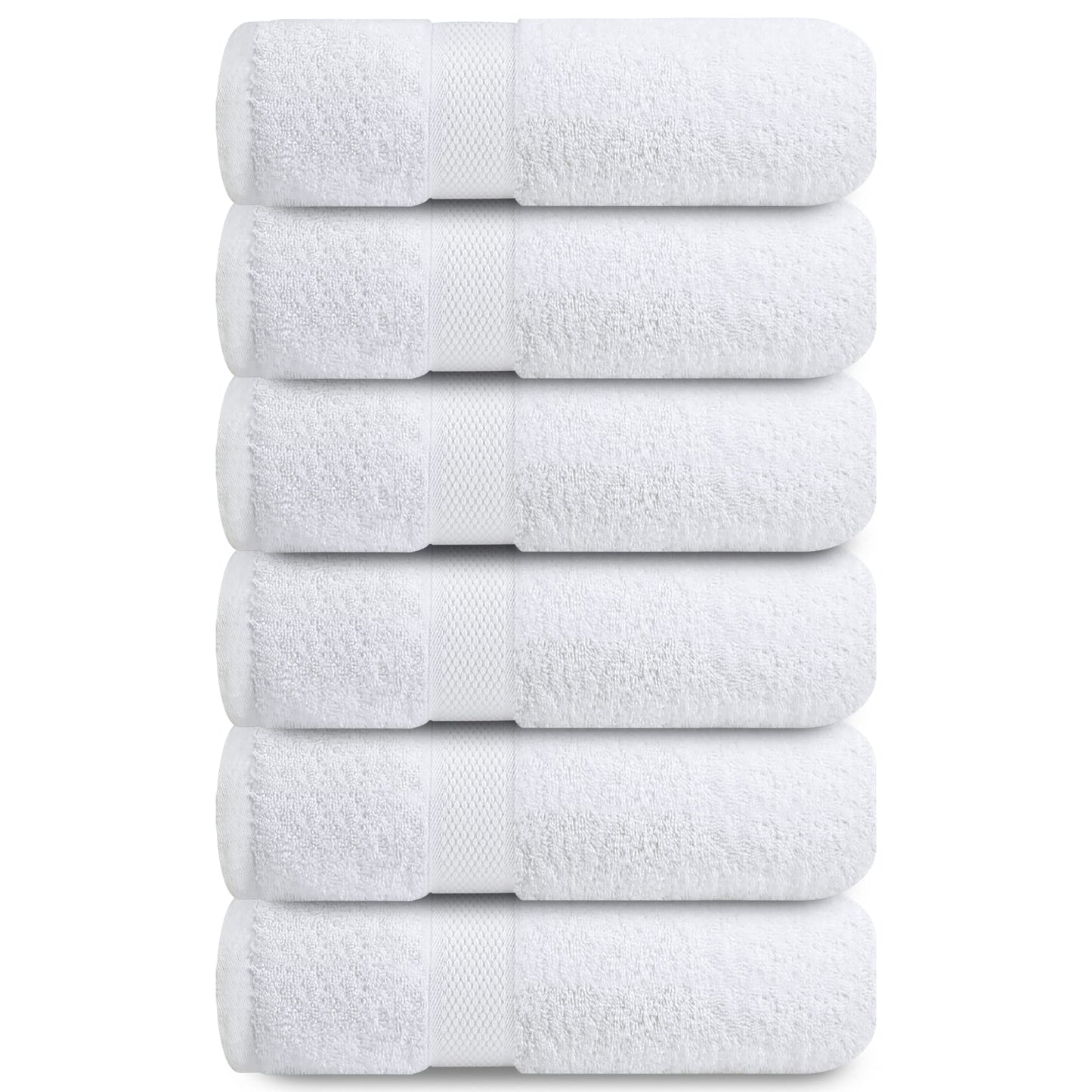 Infinitee Xclusives White Hand Towels for Bathroom - Set of 6 (16x28 inches) 600 GSM, 100% Cotton Ultra Soft, Quick Drying, Hotel Quality Hand Towel Set (Brilliant White, Hand Towels)