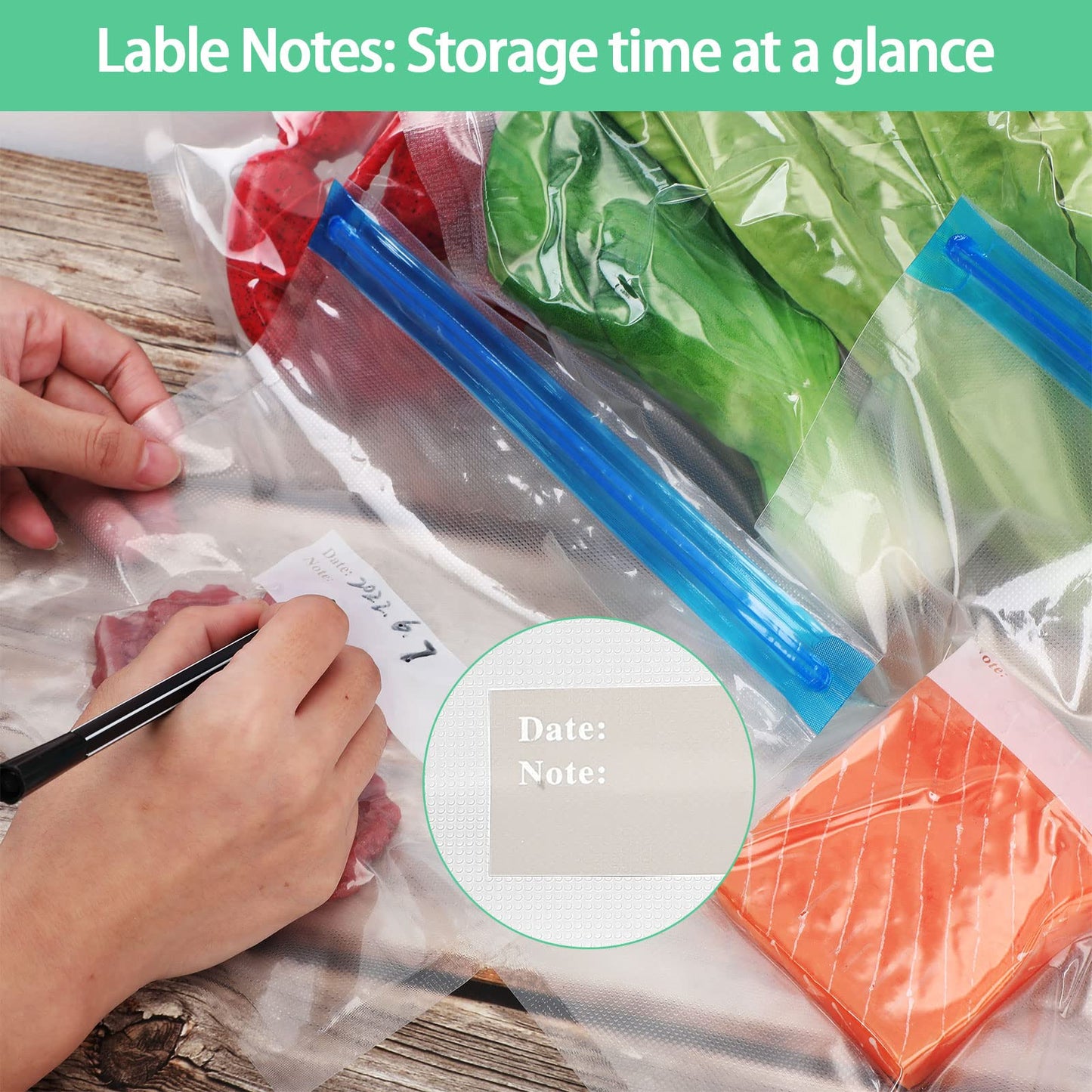Chumia Sous Vide Bags 4 Sizes 60 Pack Reusable Vacuum Seal Bags with Air Valve Vacuum Food Storage Bag with Zipper Double Layers for Sous Vide Cooking Microwave Heating