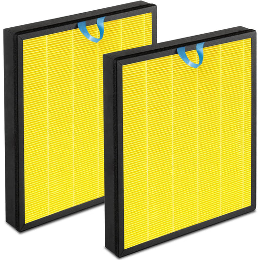 Vital 100S Pet Replacement Filter Compatible for Levoit Vital 100S Air Pu-ri-fier, 3 in 1 Filtration,Dust Pet Dander Filter&Pet Odor Activated Carbon Filter, Vital 100S-RF-PA(LRF-V102-YUS), Yellow, 2P