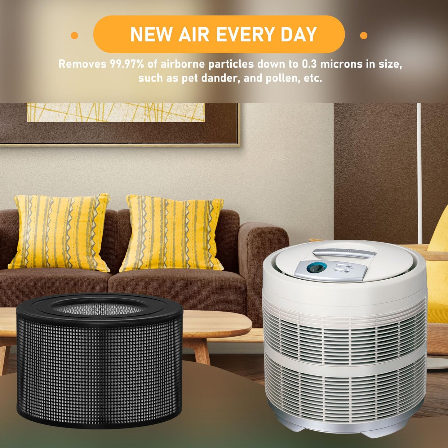 10500 True HEPA Filter Replacement Kit Compatible with Honey-well 10500 (EV-10) 17000 17000-S 17005 Air Cleaner Purifiers, Part Number 20500 (1 HEPA + 2 Carbon Pre-Filter)