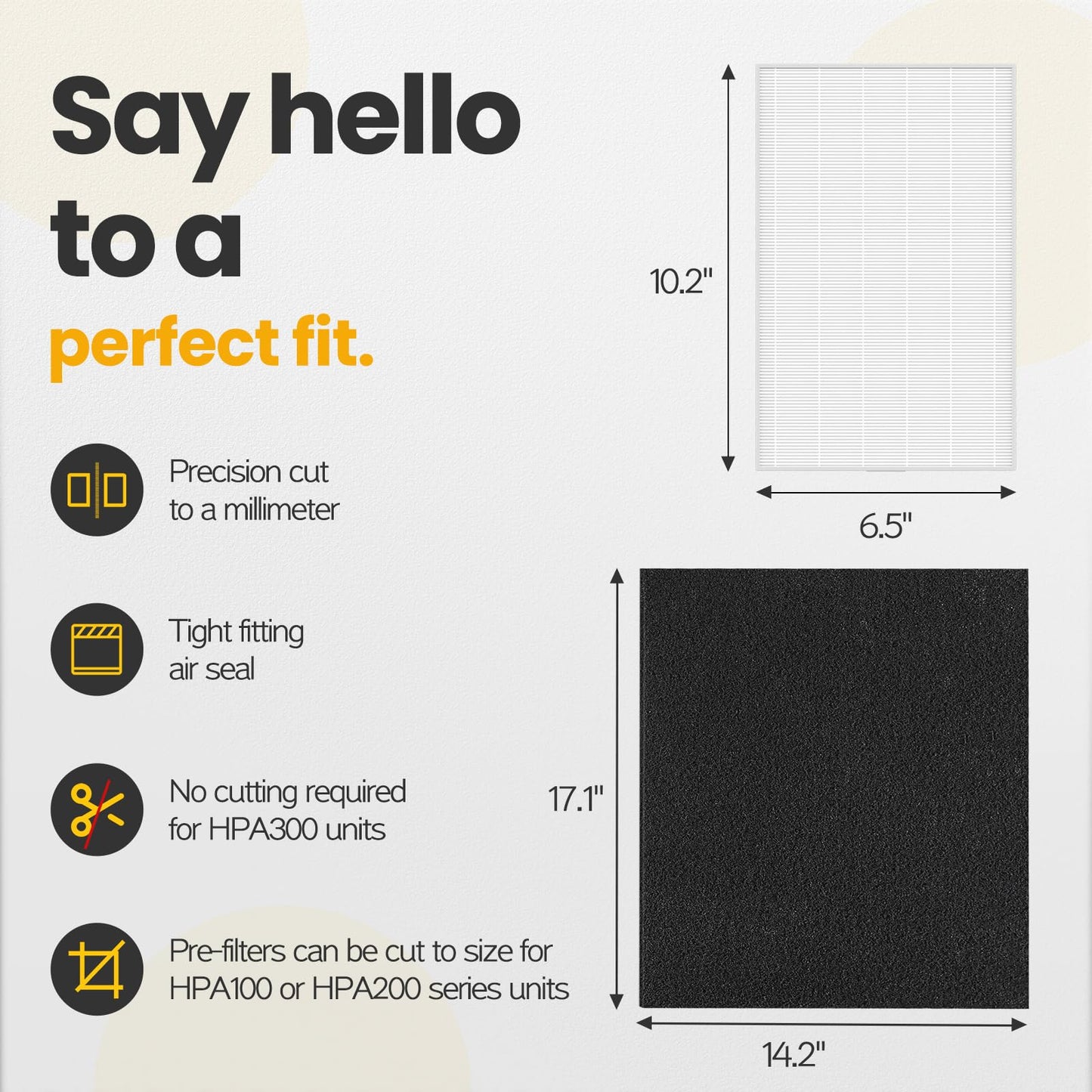 HPA300 Filter Replacement Compatible with Honeywell HEPA Air Purifier HPA300 Series, HPA300, HPA304, HPA8350, HPA300VP, HPA3300b, HPA5300, Pack of 6 HEPA R and 8 Pre filters A HRF-AP1