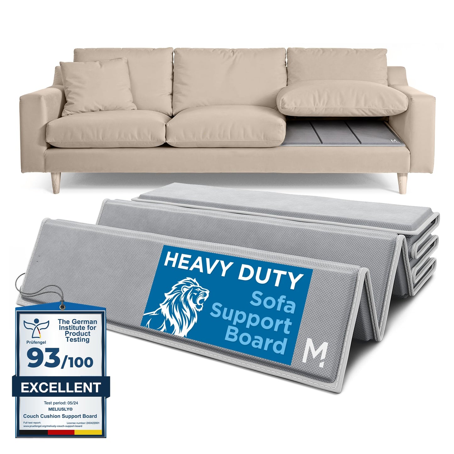 Meliusly Heavy Duty Couch Cushion Support for Sagging Cushions (21x72) Reinforced Plywood Sofa Cushion Support Board for Sagging Seat, Deep Couch Supporter for Under the Cushions, Loveseat Saver