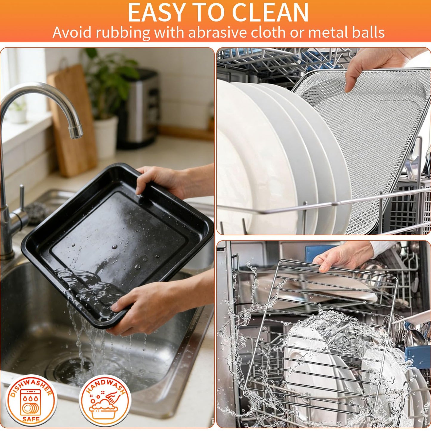 GWY 3 IN 1 Air Fryer Accessories For Ninja Foodi 8 in 1 SP101 Digital Countertop Oven, 13.4''*13.4'' Stainless Steel Air Fryer Accessories Roasting Steamer Grill Racks Baking Tray，Dishwasher safe