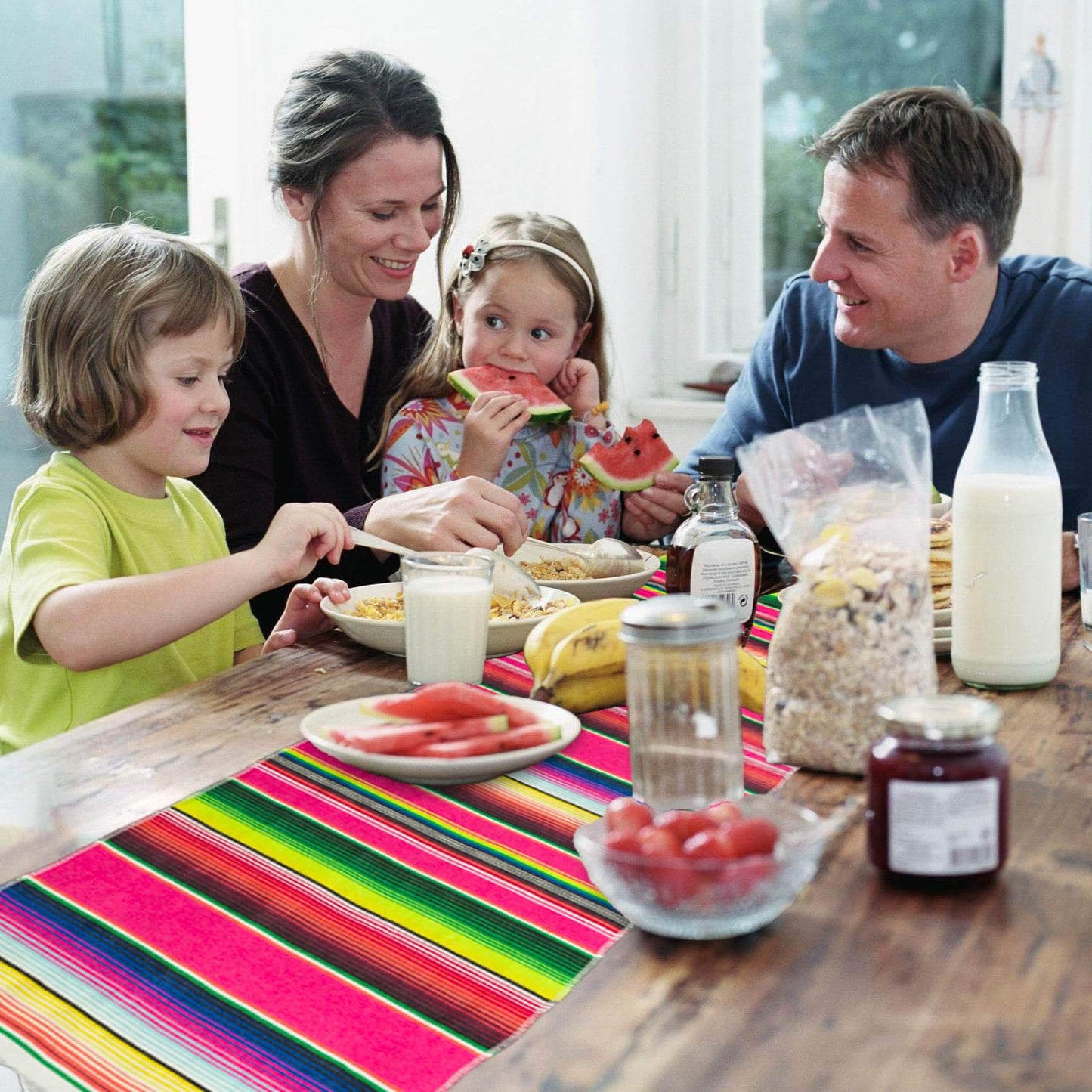 15 Pcs Mexican Table Runner Fiesta Mexican Theme Party Decoration for Cinco de Mayo Fiesta Party Serape Zarape Table Runner 14 x 84 Inch (Novel Style)