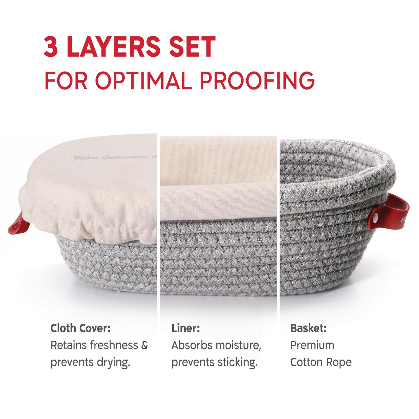 KneadAce Sourdough Starter Kit – 34oz Starter Jar, 2 Oval Banneton Proofing Baskets, Magnetic Bread Lame for Scoring – Gift for Bakers & Complete Sourdough Bread Baking Set