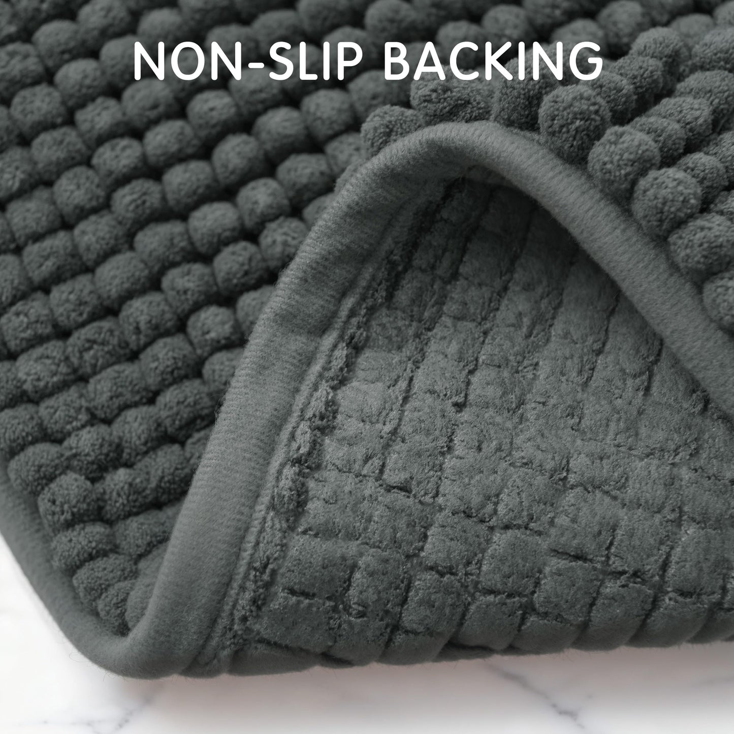 SUBRTEX Bathroom Rugs, 24" x 60" Chenille Bath Rug Soft Short Plush Bath Mat Soft Shower Mat Water Absorbent Shower Mat Quick Dry Machine Washable, Gray