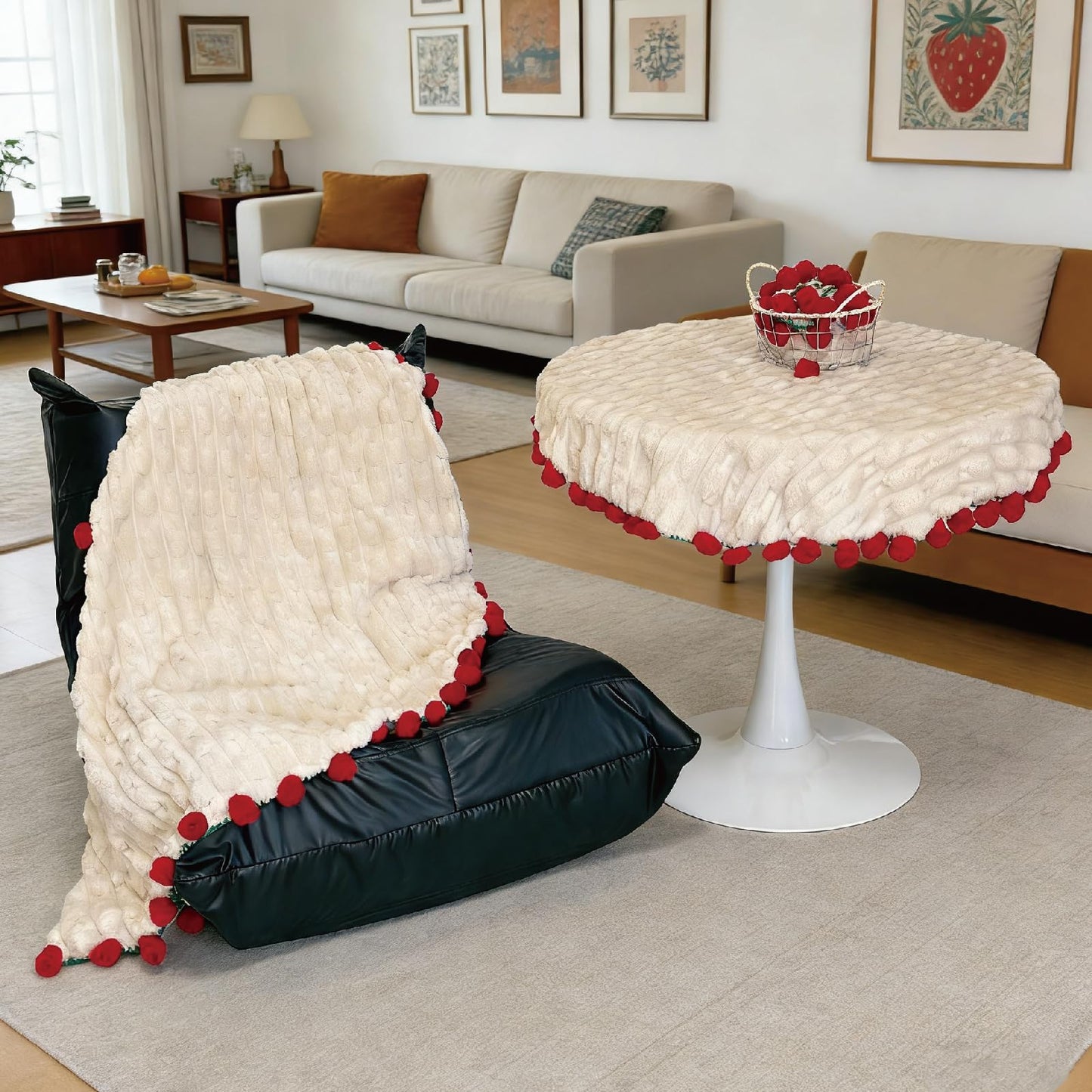 SoffMoiis Rose Flowers Bouquet Blanket, Plush Flannel Rose Bouquet Throw Blankets Gifts for Mother's Day, Birthday, Valentine'Day, Home Decor, Bed, Sofa (59 Inches)