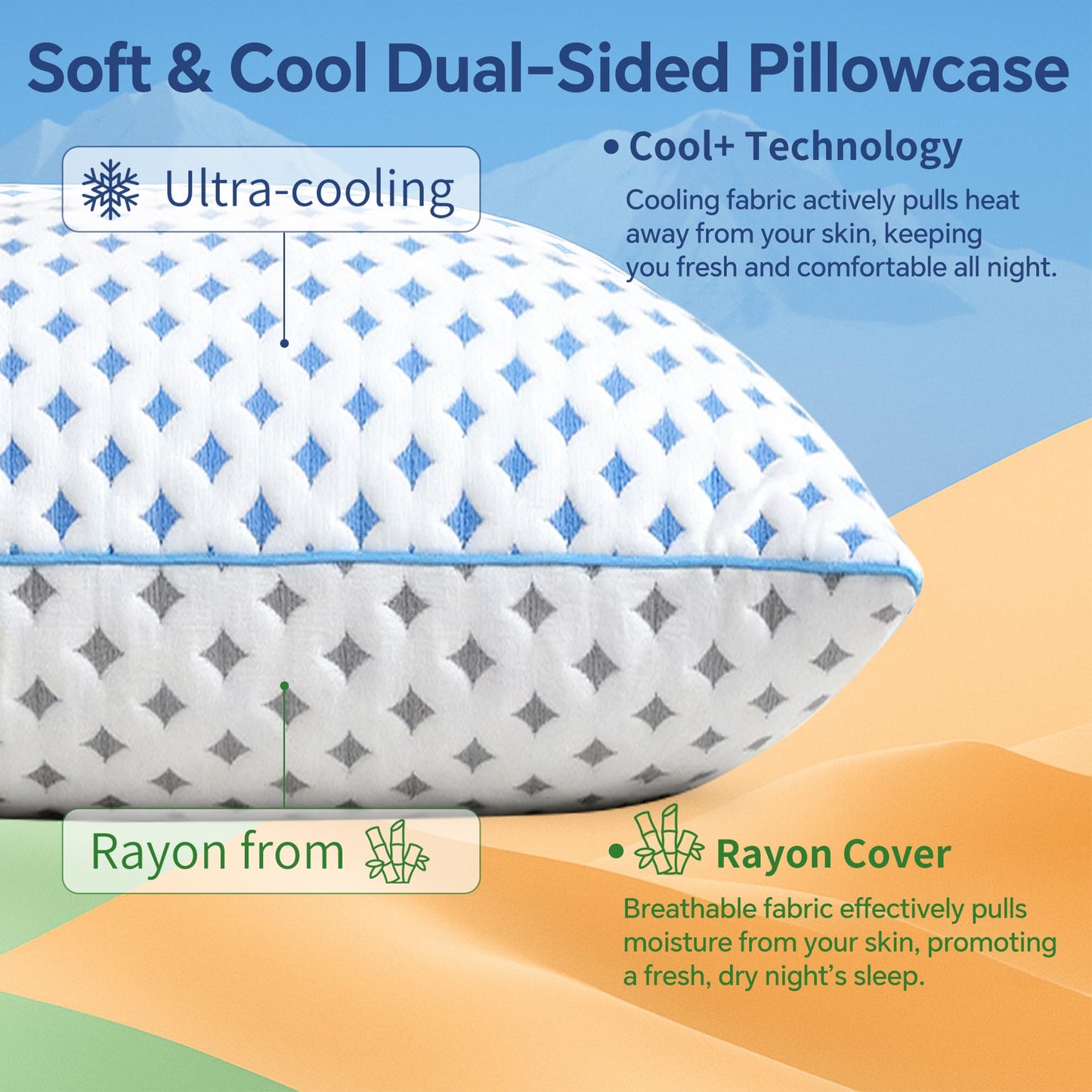 LOVELYREST Memory Foam Pillows 2 Pack – Adjustable Loft Cooling Pillows King Size Set of 2 for Sleeping, Firm, Supportive, and Breathable Design for Hot, Side, Back, and Stomach Sleepers