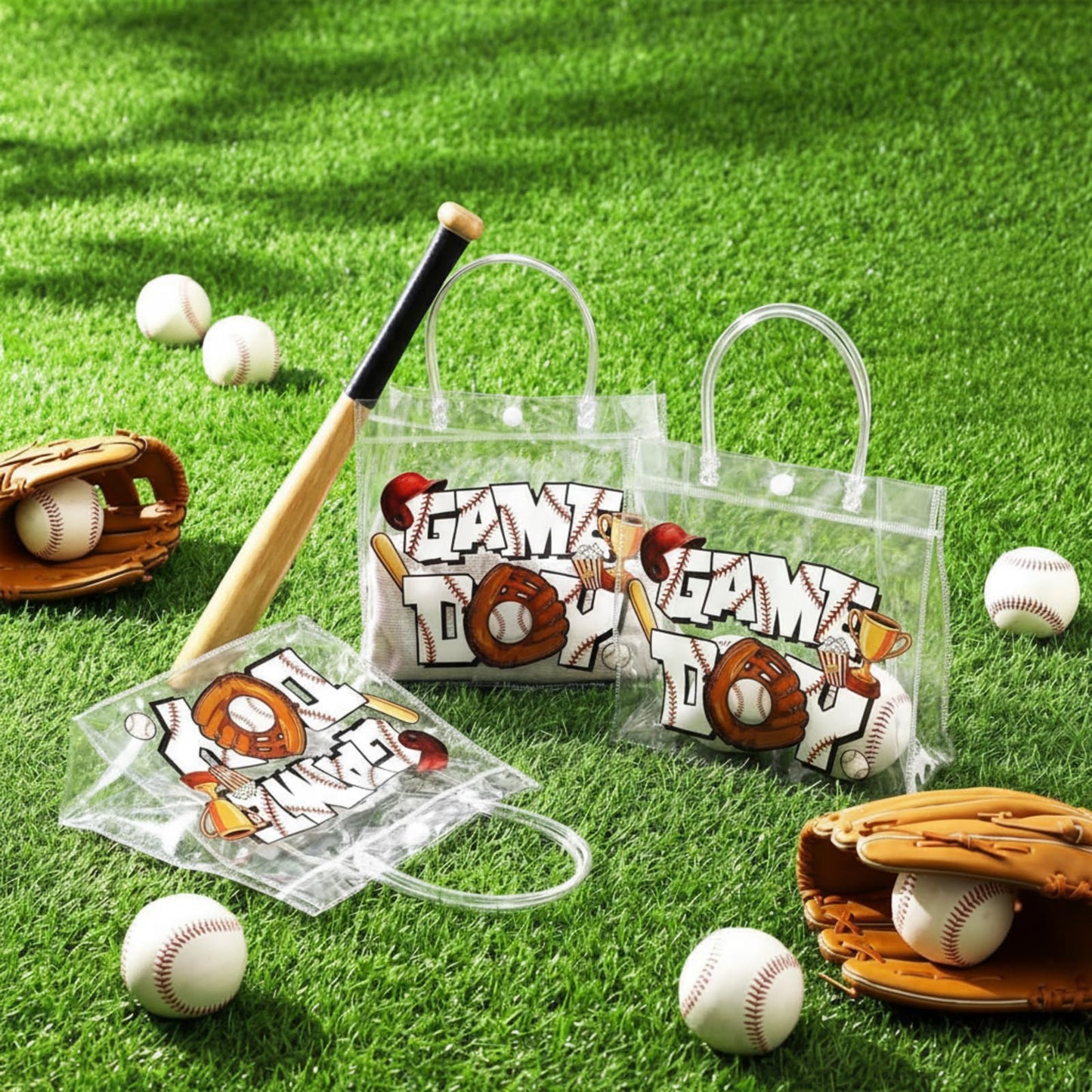 Wesnoy 20 Pcs Baseball Gifts Bags with Handles Reusable Baseball Goodie Bags for Team Candy Birthday Party Supplies 8 x 8 x 3.15''