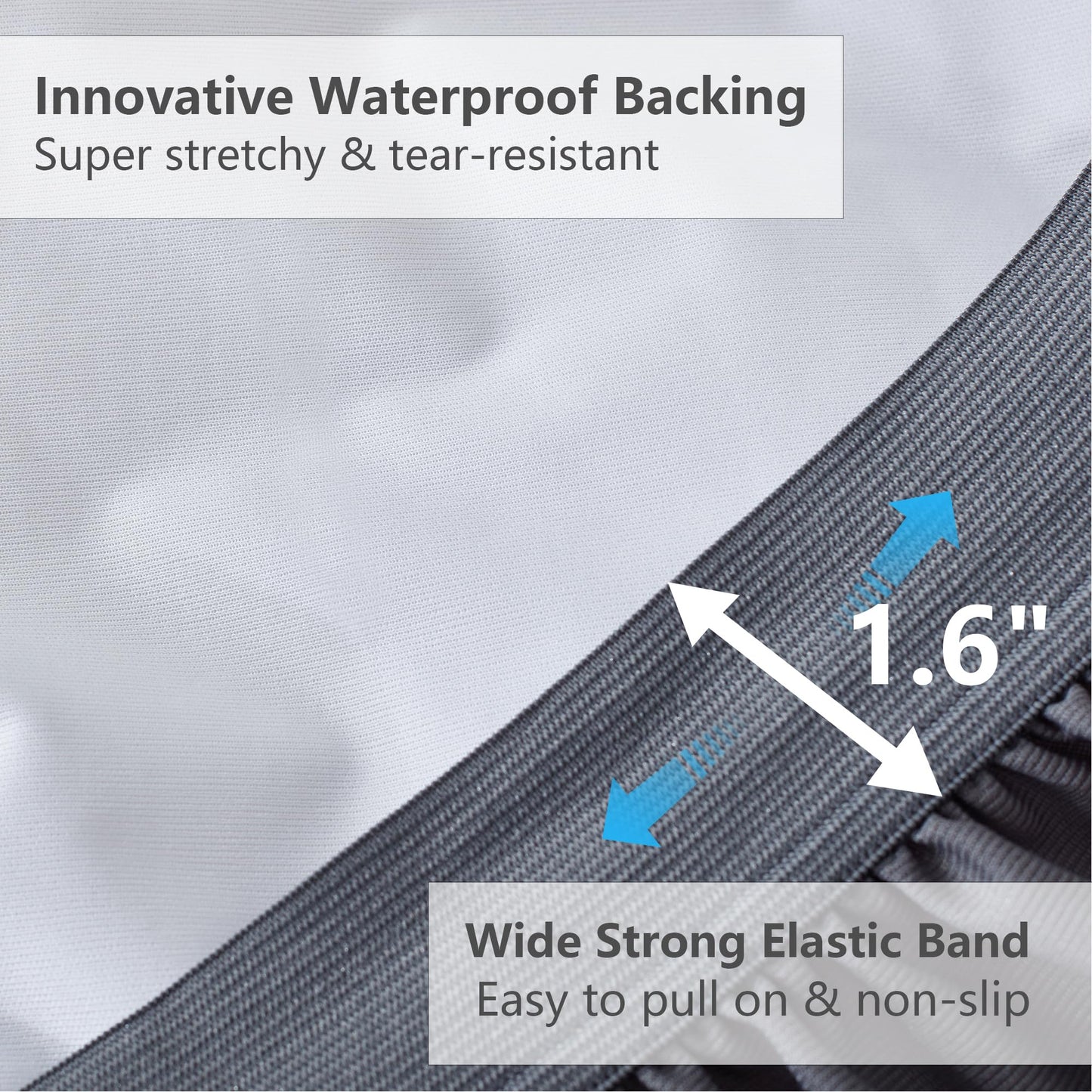 ELVEN HOME Queen Size Mattress Pad Waterproof, Pillow Top Cooling Mattress Topper Cover, Quilted Fitted Mattress Protector Washable, Deep Pocket 8-21" (60x80 inch, Grey)