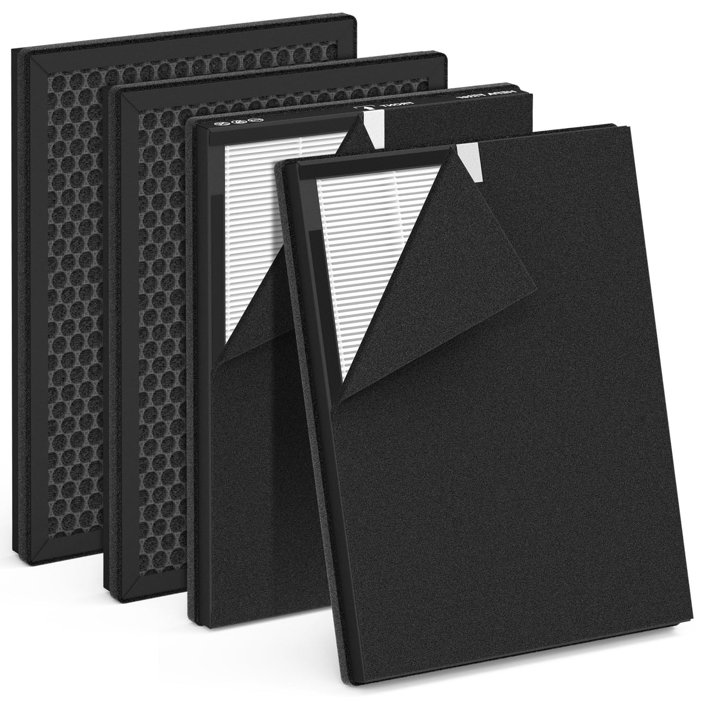 4 Pack True HEPA Replacement Filter Compatible with AMEIFU F3 & Dr.Prepare DAP01 Air Purifier, Double-Sided Filters for Home Large Room with Washable Pre-filter