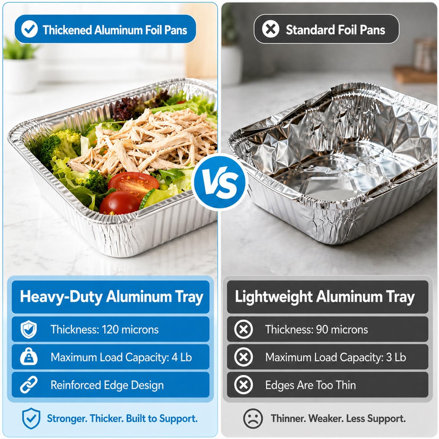 WAWINY 9x13 Thickened Aluminum Foil Pans, 10Pack Extra Deep Disposable Aluminum Pans with Lids for Roasting, Baking, Cooking, Food Prep, Chafing, Steam Table, Oven, Cake, and Party Catering.