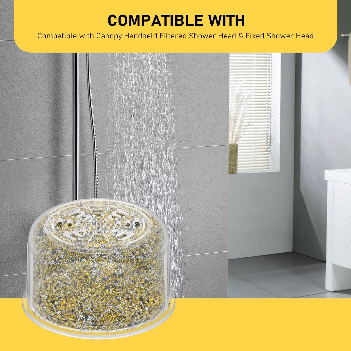 2 Pack Shower Head Filter Replacement Cartridge Compatible with All Canopy Fixed & Handheld Filtered Shower Head, Shower Filter For Hard Water