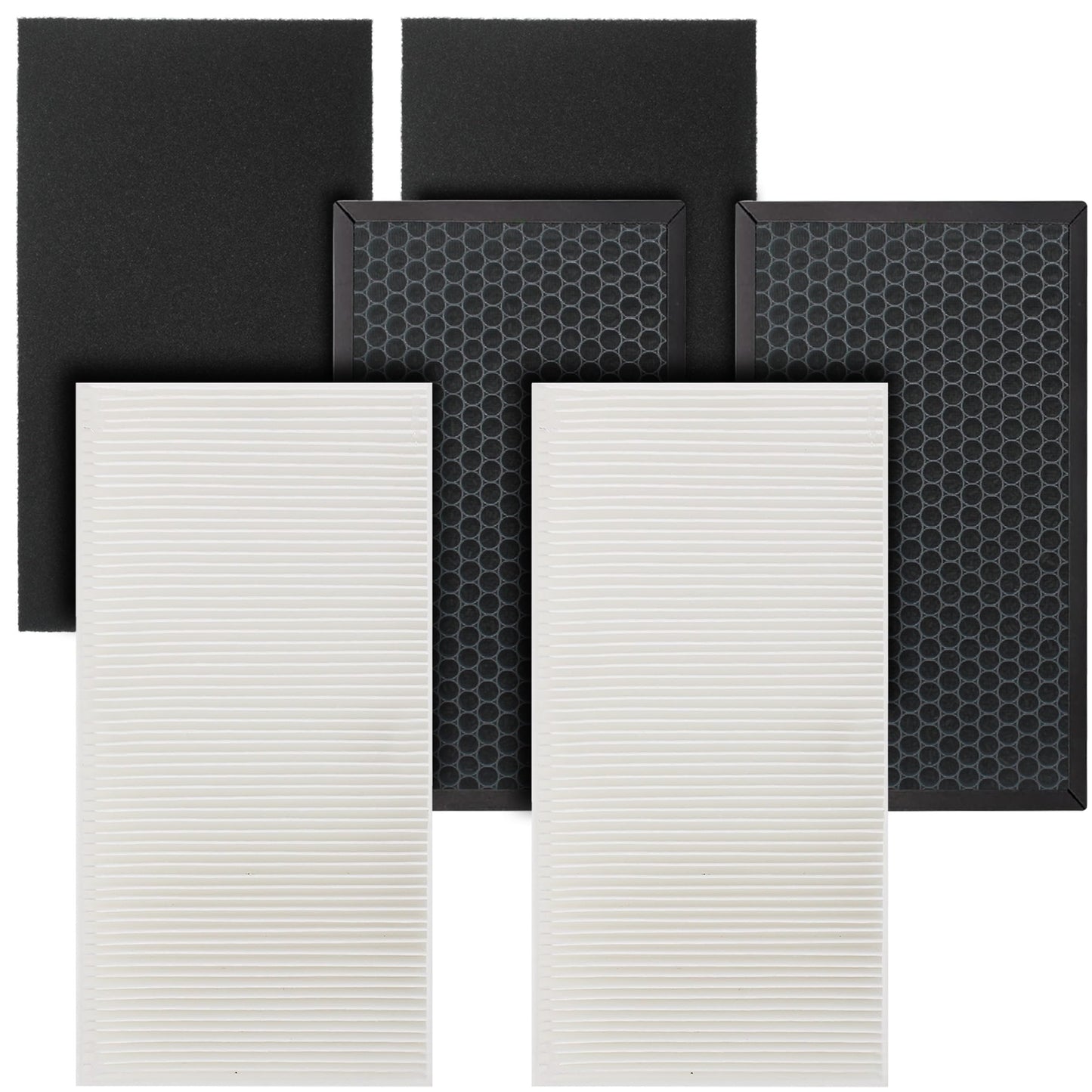Fette Filter - Replacement Air Purifier Filter Compatible with Honeywell HPA175 HPA175B HPA180 HPA180B Air Purifiers Contains 2 HRFTS1 Filter T, 2 HRF-G Filter G & 2 HRF-A Pre-Filter A - Combo Pack