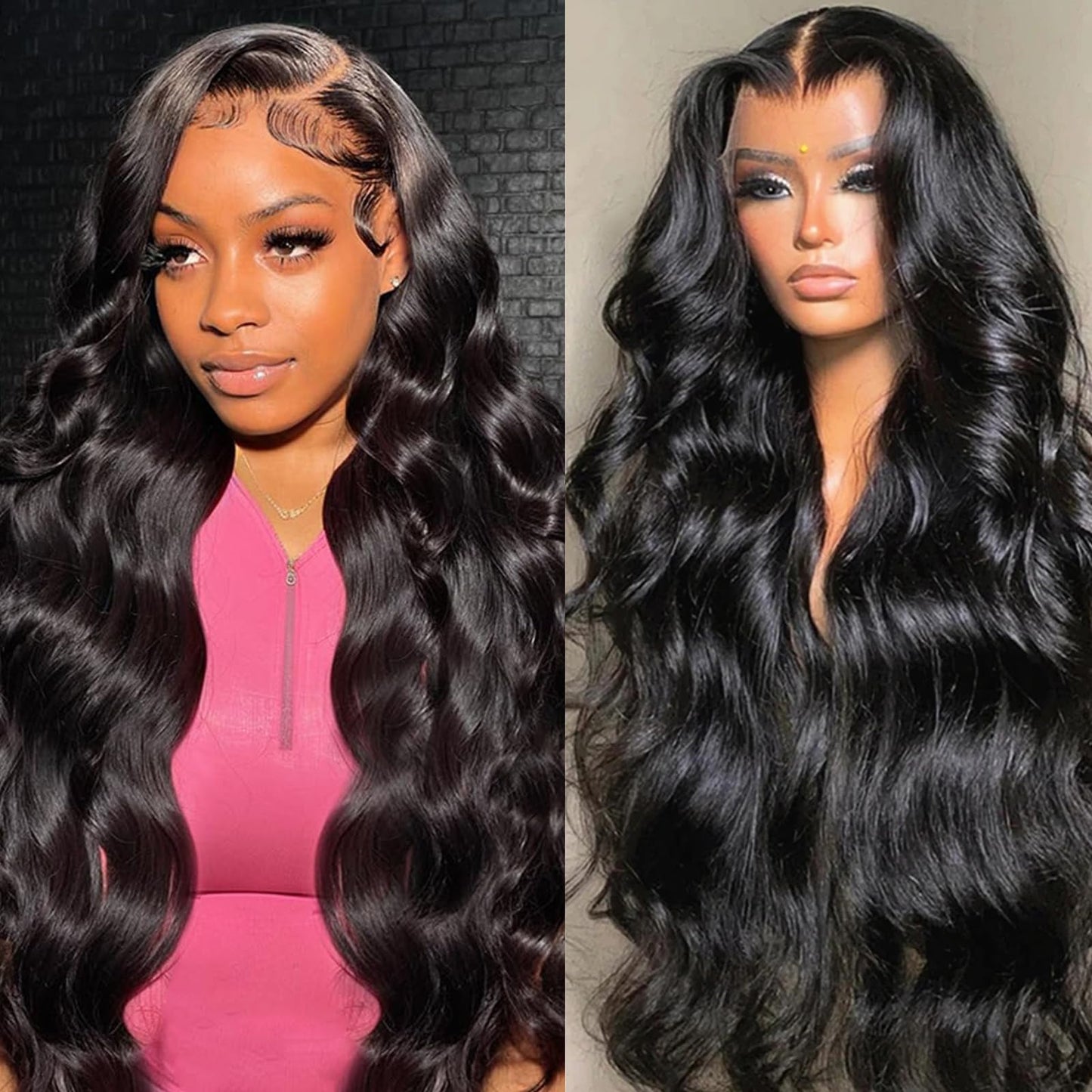 13x6 Lace Front Wigs Human Hair 200 Density Body Wave HD Lace Front Wigs Human Hair 13x6 HD Lace Frontal Glueless Wigs Human Hair Pre Plucked Brazilian Virgin Wig for Women (28 Inch)