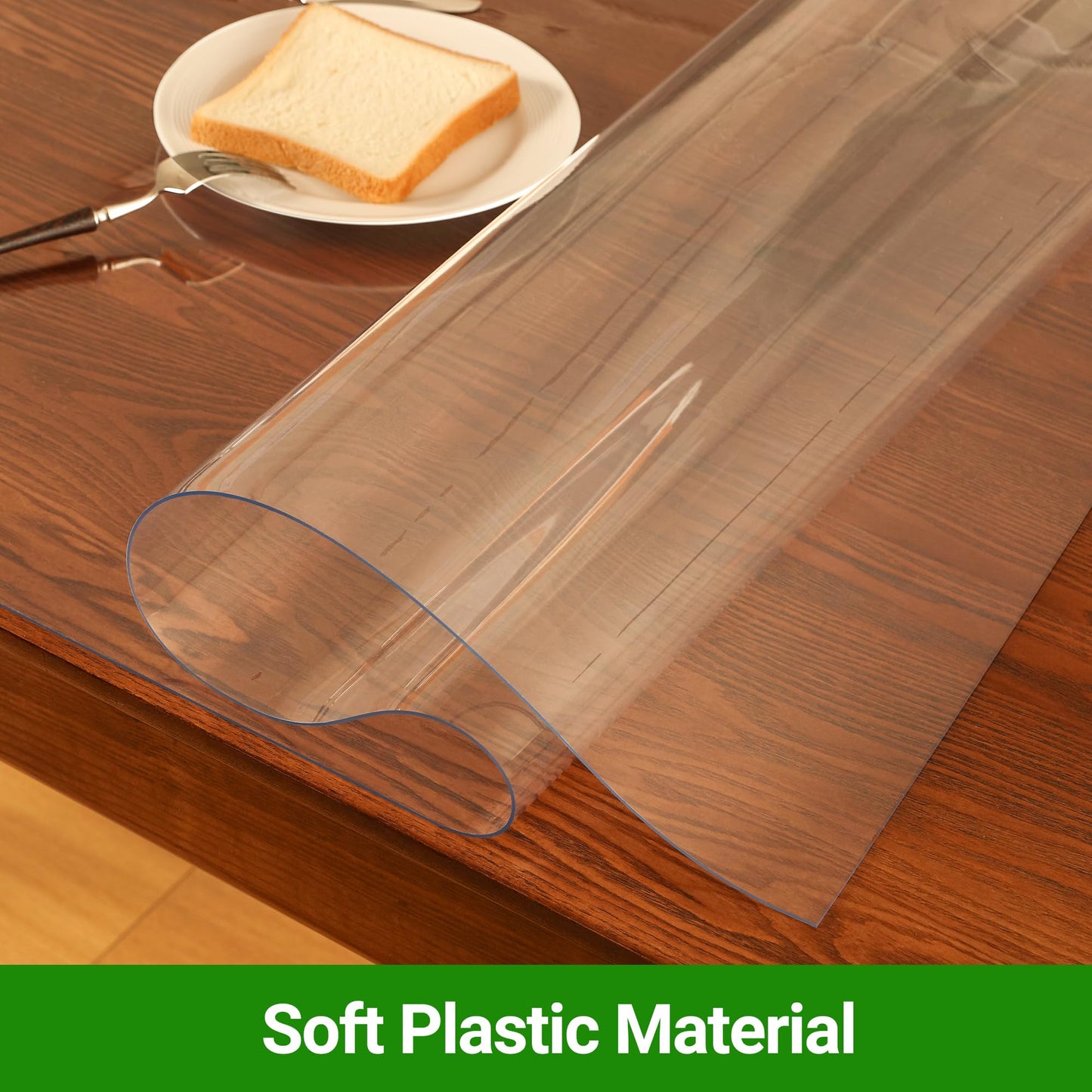 ETECHMART Clear Round Table Cover Protector 42'', 2.0mm Thick Vinyl Waterproof Transparent Protector, Non-Slip Heat Resistant Clear Plastic Cover for Coffee Table Hard Floor