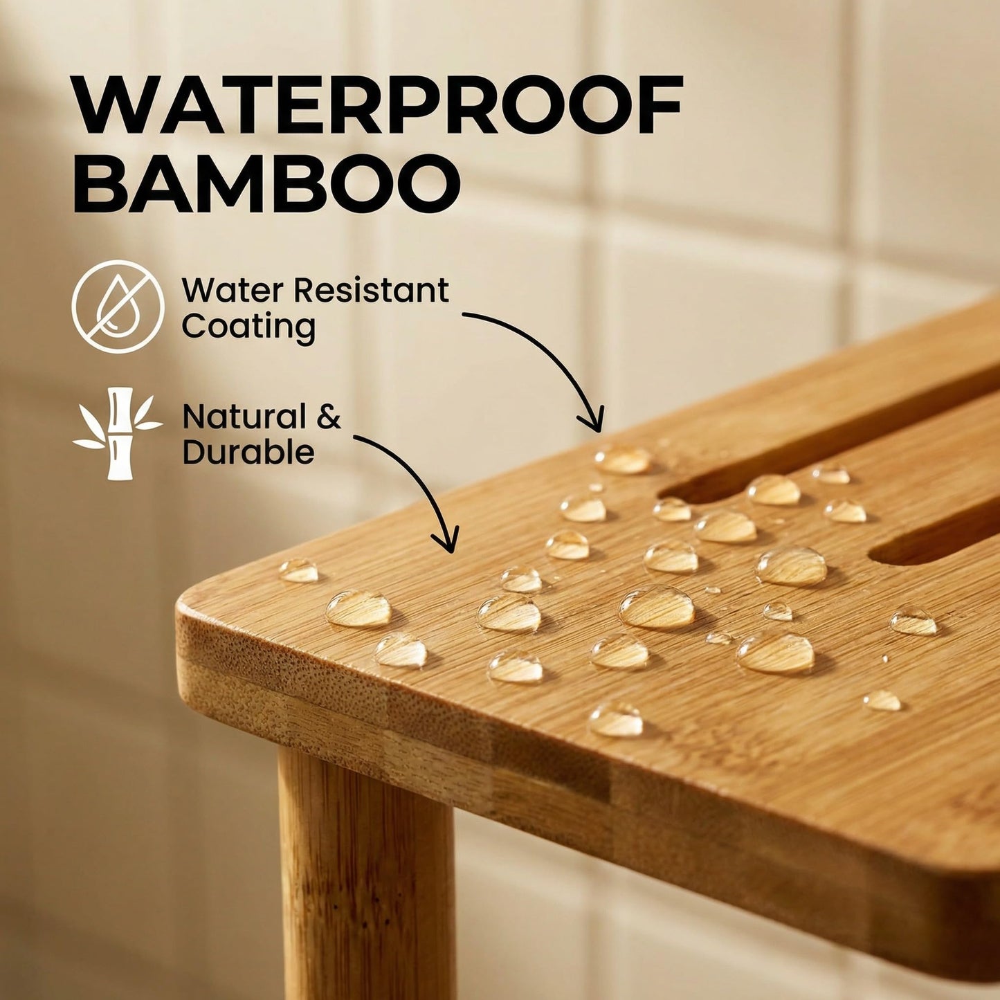 JEDULAR Bamboo Corner Shower Caddy Stand 3-Tier, Standing Shower Organizer with Anti-Slip Feet, Waterproof & Durable Bathroom Shower Shelf, Space-Saving Design Storage for Kitchen or Living Room