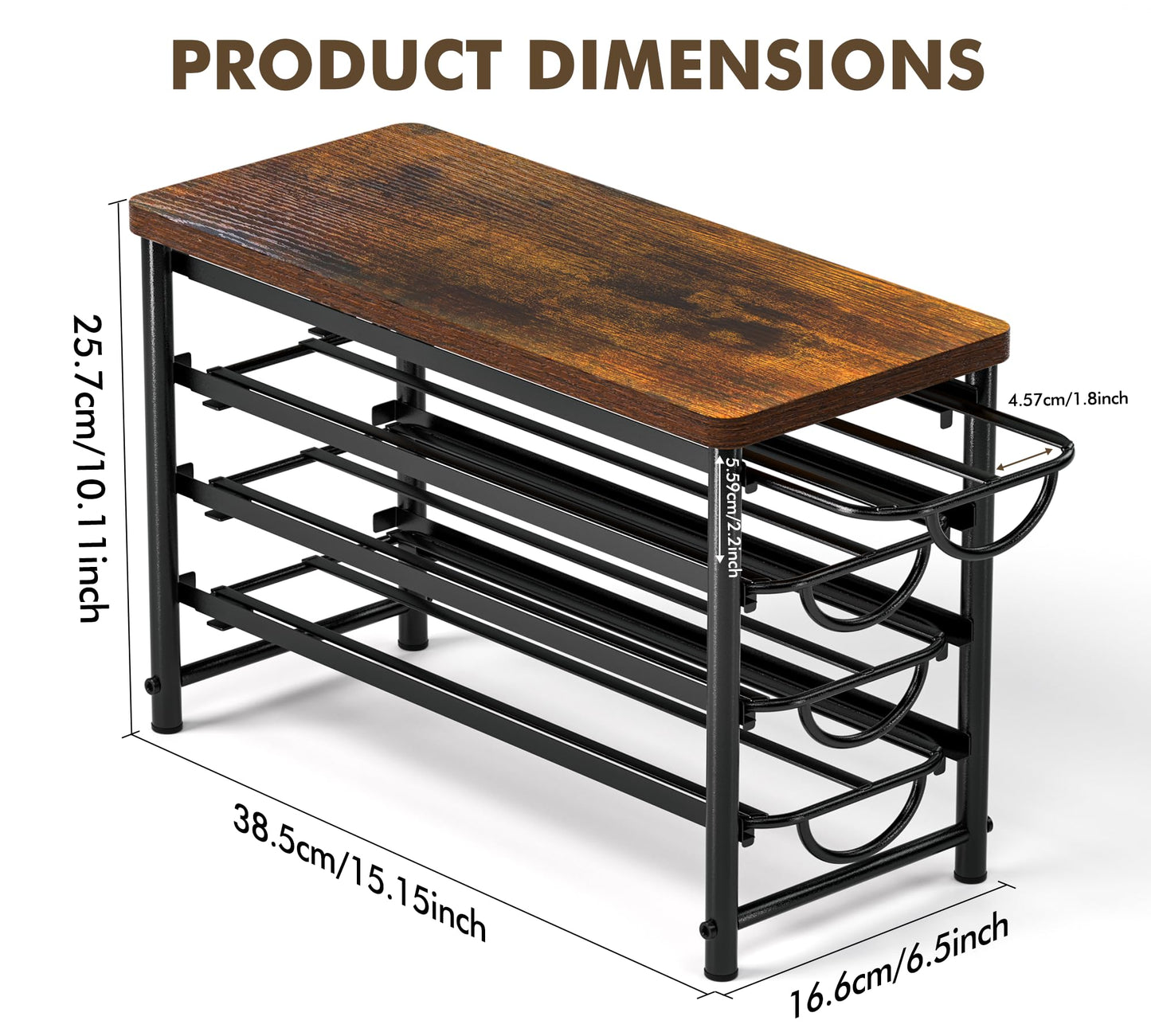 HFHOME Coffee Pod Holder with Wooden Top, Compatible with K-Cups, 4-Tier Coffee Capsule Storage Drawer, 56 Capacity Pods Organizer for Kitchen Counter, Home, Office, Black