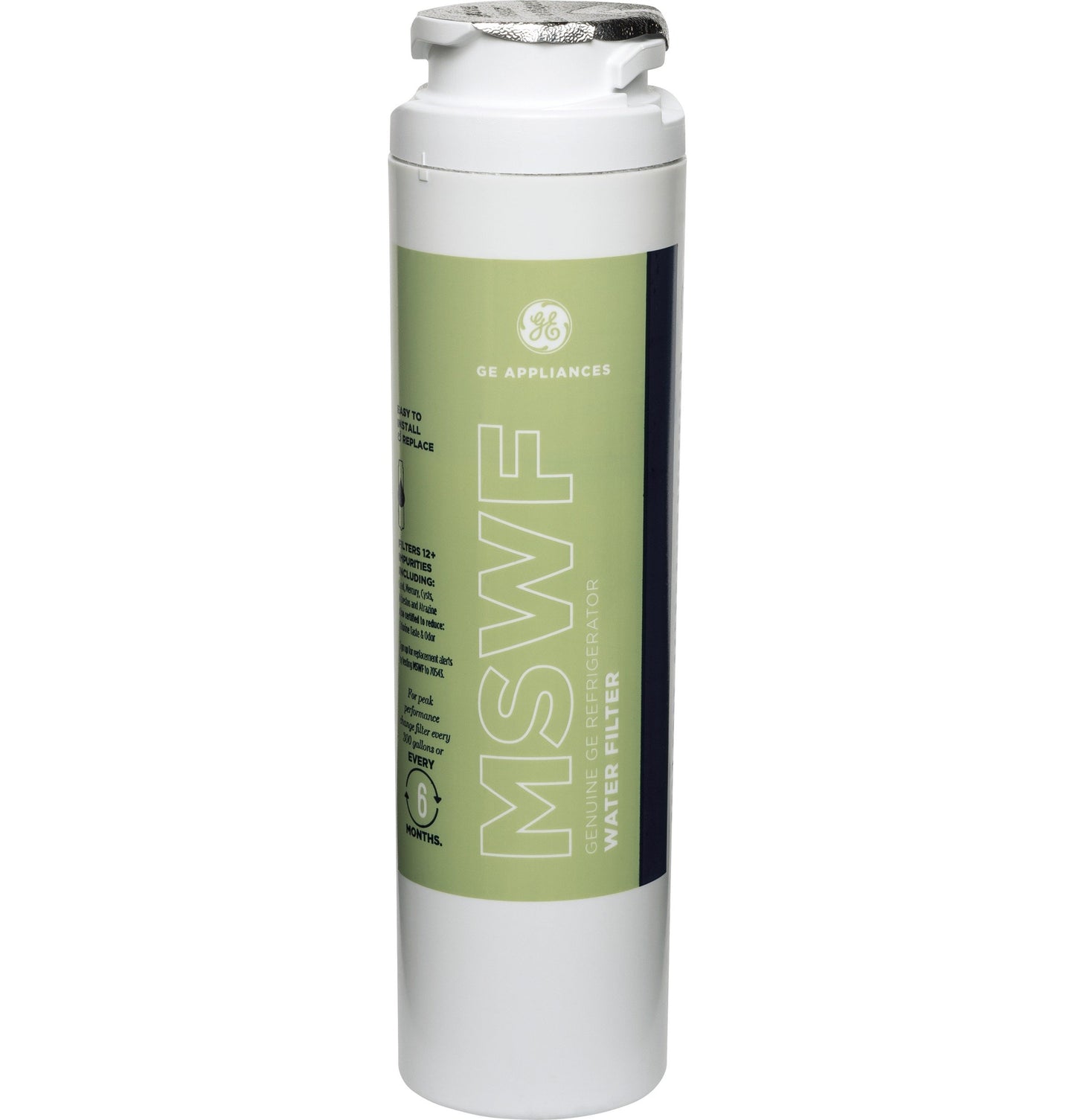 GE MSWF Refrigerator Water Filter | Certified to Reduce Lead, Sulfer, and 50+ Other Impurities| Pack of 1