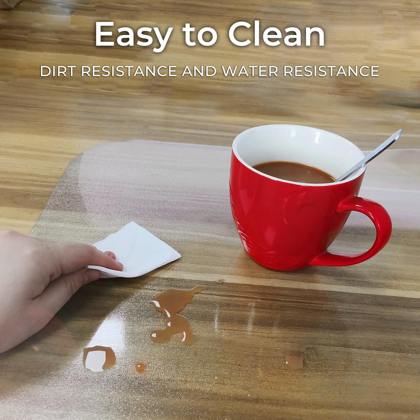 Chair Mat for Hard Wood Floors - Heavy Duty Floor Protector - Easy Clean (47''×47'')