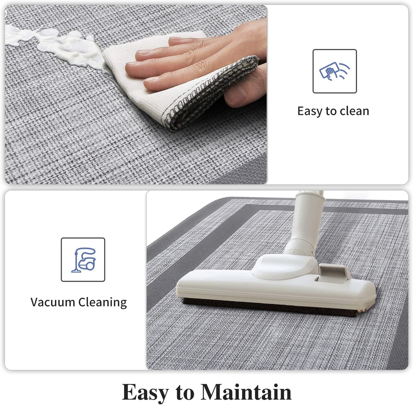 Mattitude Kitchen Mats Set of 2,Cushioned Anti-Fatigue Non-Skid Rug Sets Ergonomic Comfort Standing Mat for Kitchen, Floor, Office, Sink, Laundry, Gray and Gray