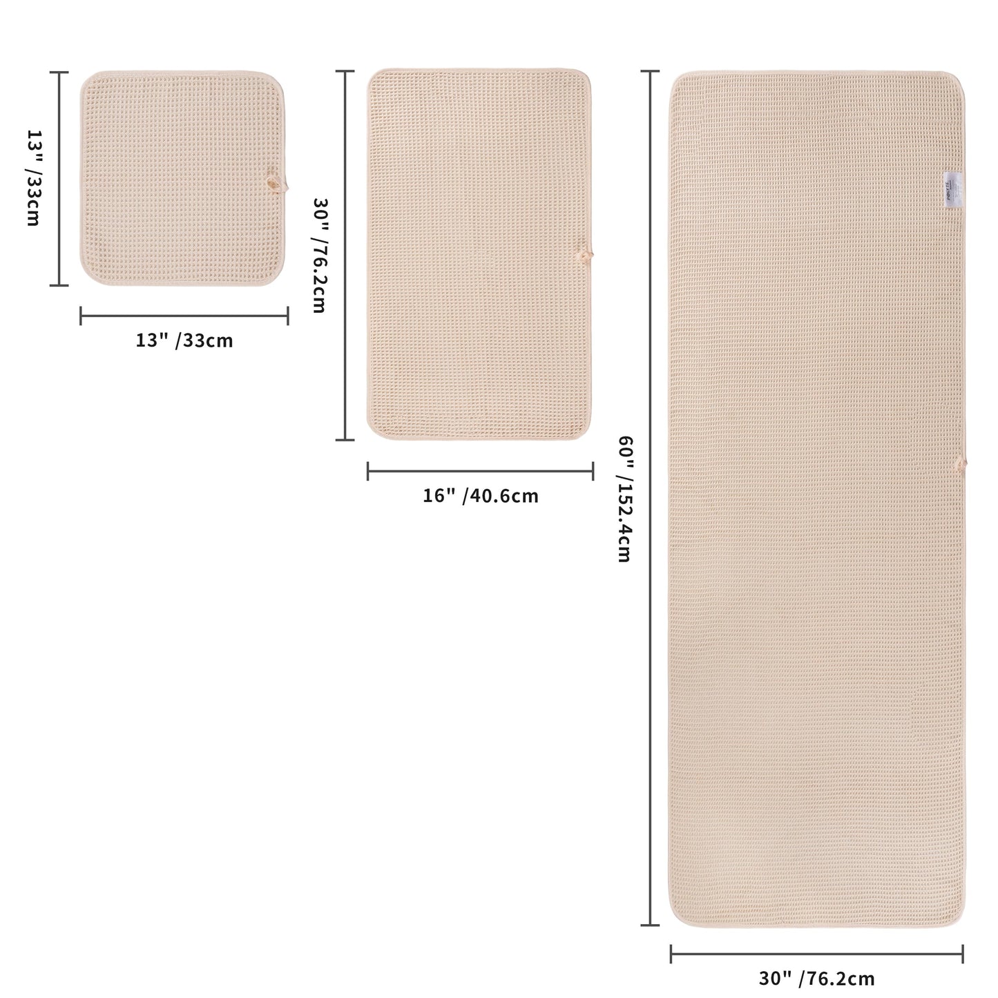 POLYTE 430 GSM Microfiber Quick Dry Lint Free Oversize Bath Towel Set, 6 Piece (Waffle Weave)