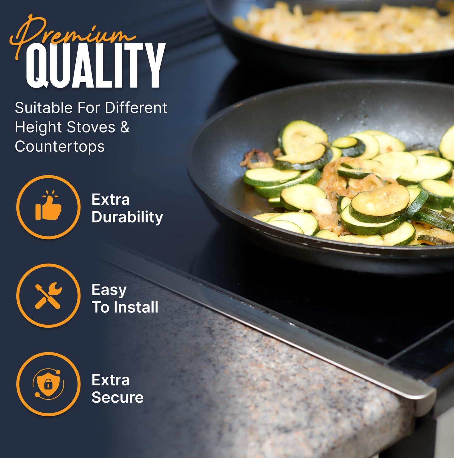Linda’s Essentials Stove Gap Covers 316 Stainless Steel, Heat Resistant Oven Gap Filler Seals Spaces Between Stovetop and Counter, 25.4 Inches, Silver(Steel), 2 Pack