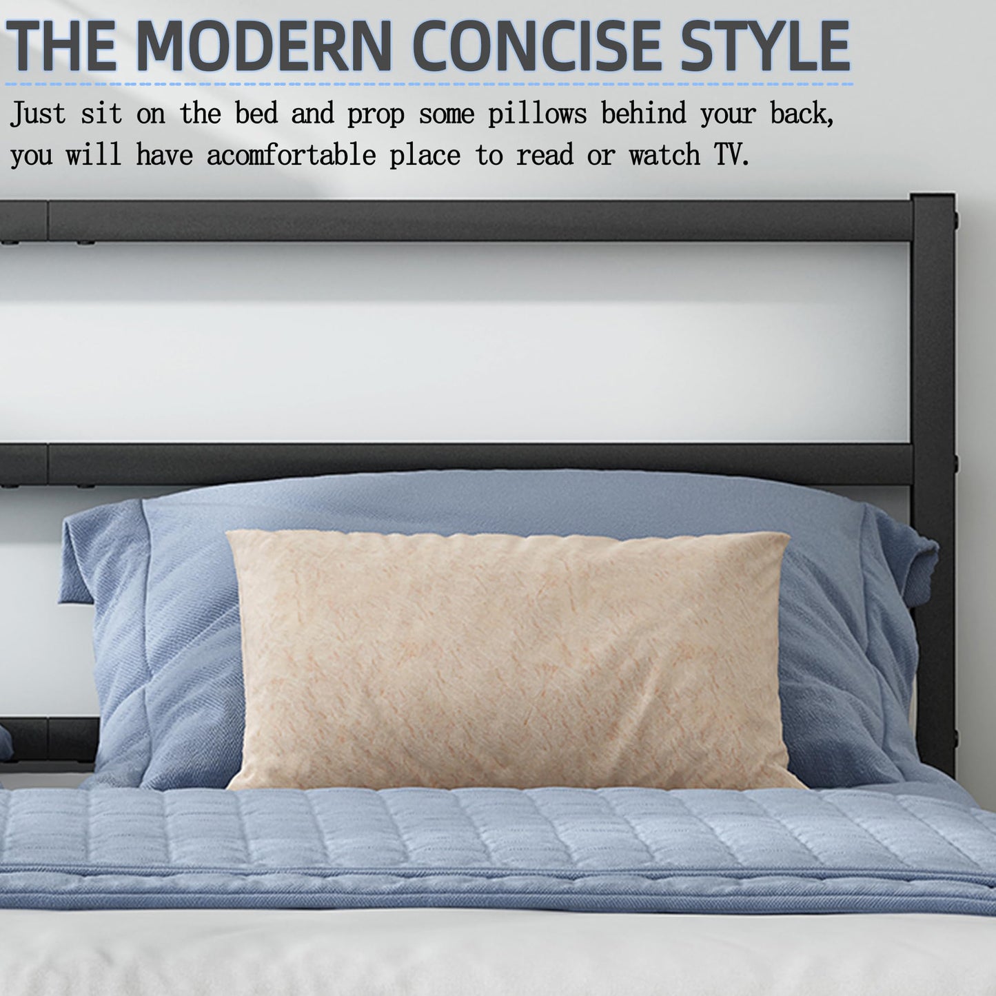 Steel Verve Twin Bed Frames with Headboard and Footboard, 14 Inch Metal Platform Twin Size Bed Frame with Steel Slat Support, No Box Spring Needed, Noise Free, Easy Assembly, Black