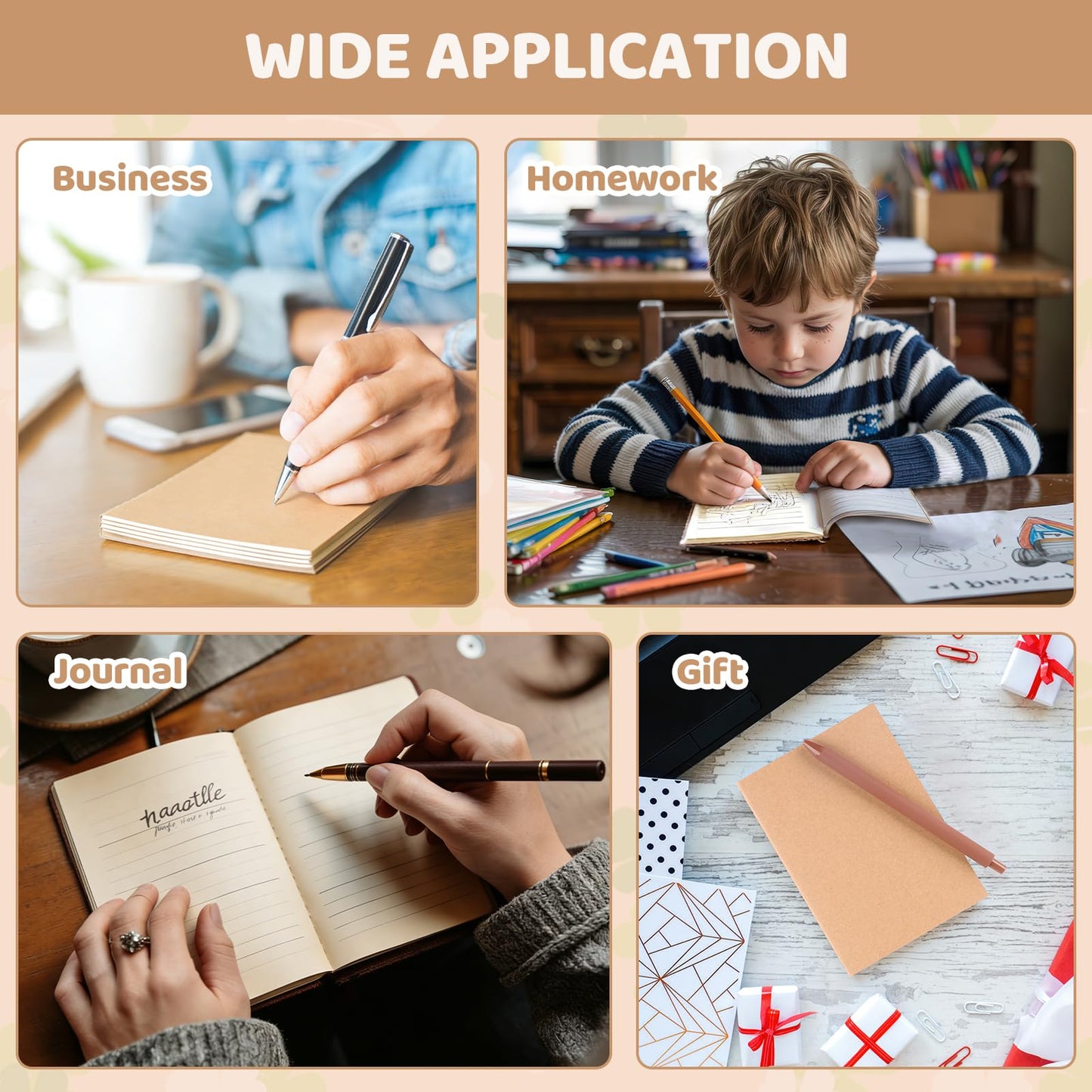 SAYAYA 48 Pack A6 Kraft Paper Small Notebooks Bulk, 4x6 Pocket Notebook with 60 Lined Pages, Mini Travel Journal, Sketchbook, Note, Memo Pads for Gifts, Students, Classroom, Business, Office Supplies