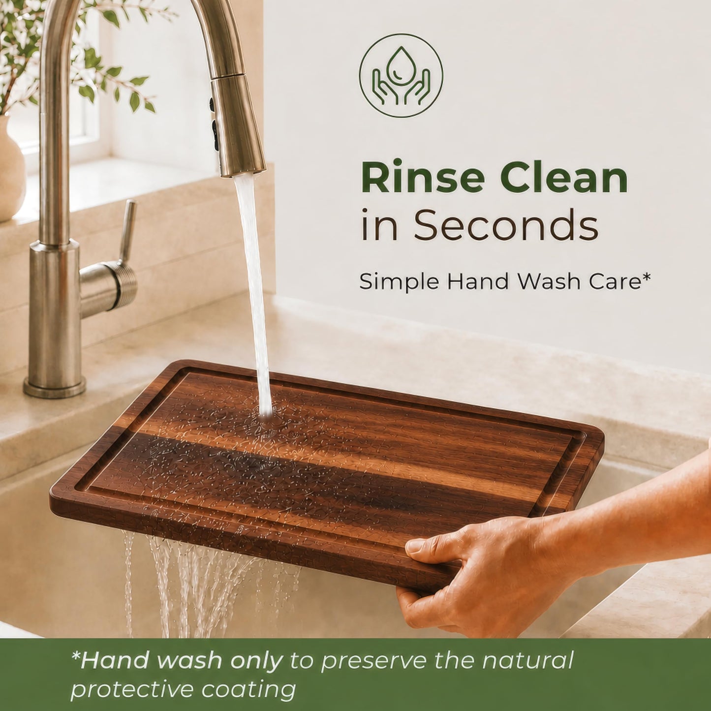 Acacia Wood Cutting Board Set of 3 with Holder, Juice Grooves & Built-in Handles - Durable, Wooden Cutting Boards for Kitchen, Perfect for Chopping, Food Prep and Serving as a Charcuterie