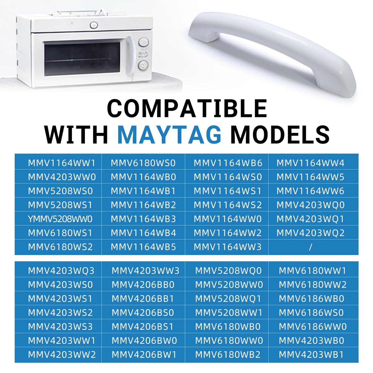 W10259244 Microwave Door Handle Compatible with Whirlpool Maytag W10259244 Replace 1549832 AP4410887 PS2361014 EAP2361014
