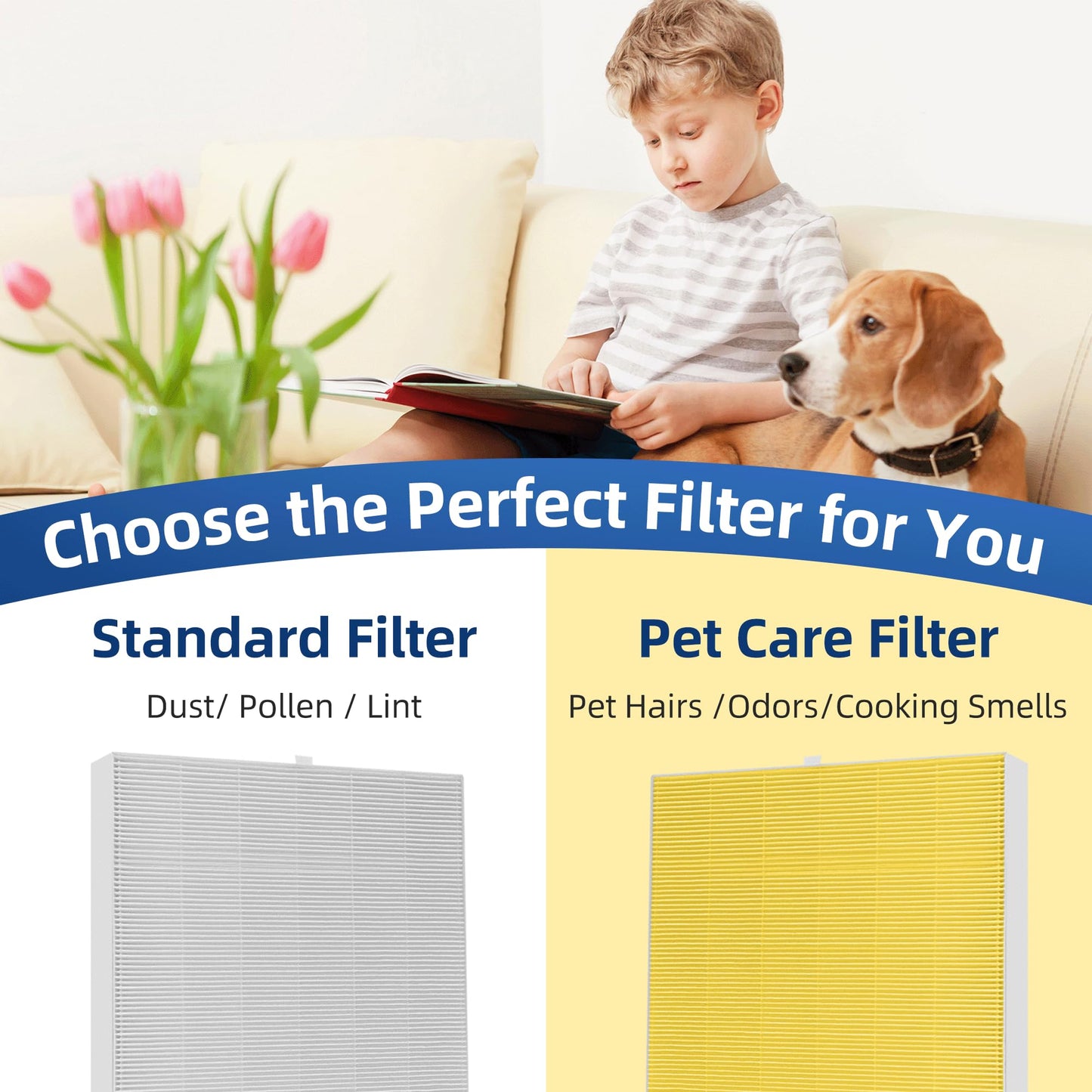 116130 Replacement Filter H for Winix 5500-2 AM80 Plasmawave Air Purifier, TRUE HEPA and Activated Carbon Filter by APPLIANCEMATES,2 Combo