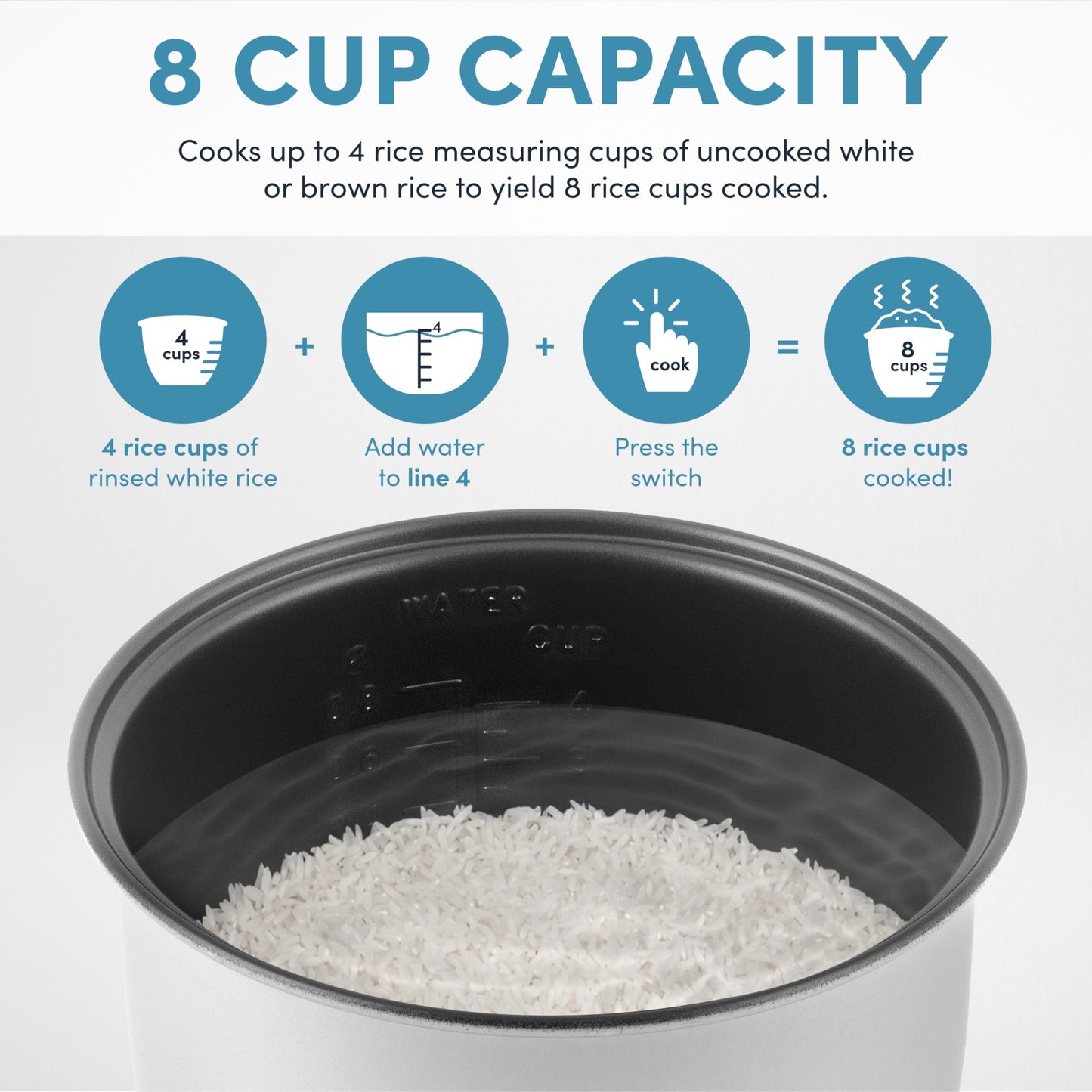 Aroma Housewares 8-Cup (Cooked) (4-Cup UNCOOKED) Cool Touch Rice Cooker (ARC-914S)