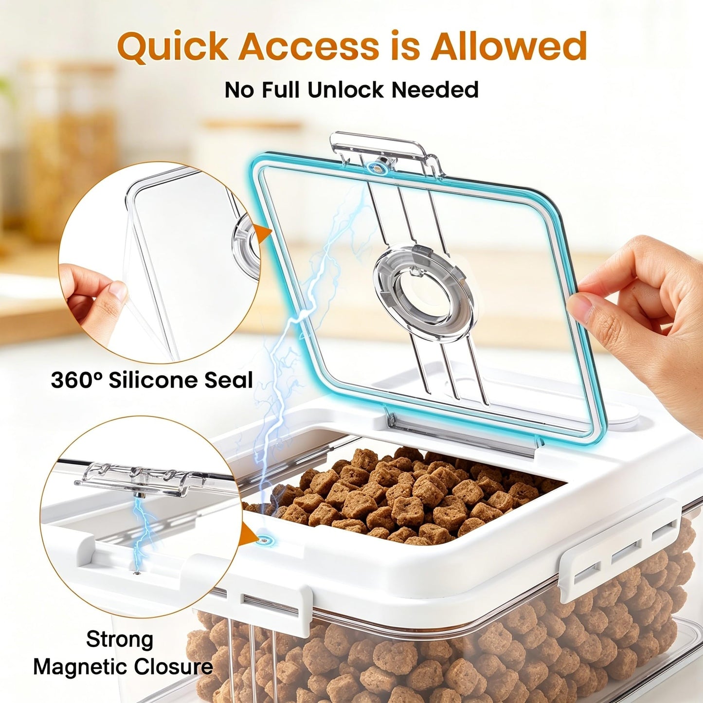 Dynta Dog Food Storage Container, 2 Pack, Airtight Seal for Freshness, Time Recording Bread Containers with Lidfor Freshness for Dog Cat, Rice, Flour