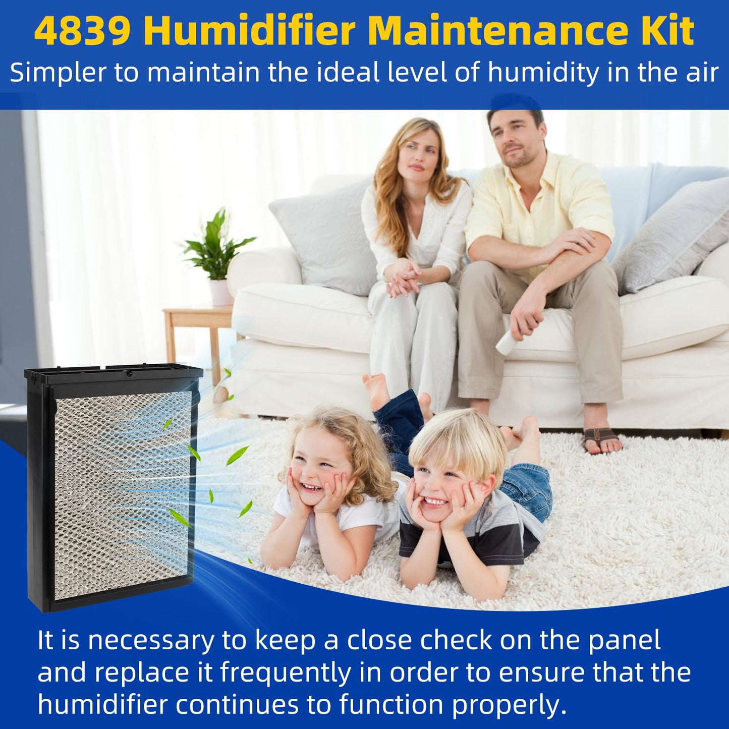 Ximoon 4839 Humidifier Maintenance Kit Fit for Aprilaire 600 Series Parts - 35 Water Panel Filter Replacement for AprilAire Whole House Humidifier 600, 600A, 600M