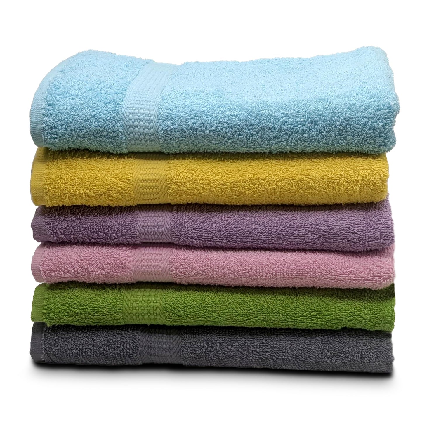 ZUPERIA 6-Pack Bath Towels - 30" x 60" - 100% Cotton Large Bath Towels - Soft & Absorbent for Bathroom, Pool, Gym, Spa, and Hotel Use (Multicolor)