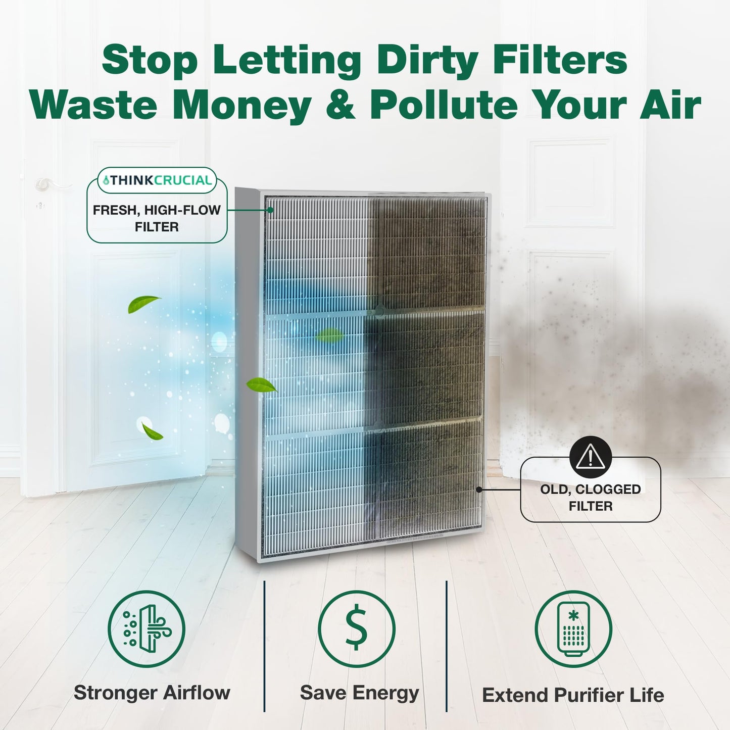 1 HEPA Kenmore Air Purifier Filter, Fits Kenmore models 83200, 83202 (Progressive 335), 83230, 83354, 83355 & 295 Series,Compatible with Part # 83375 & 83376, Designed & Engineered by Crucial Air
