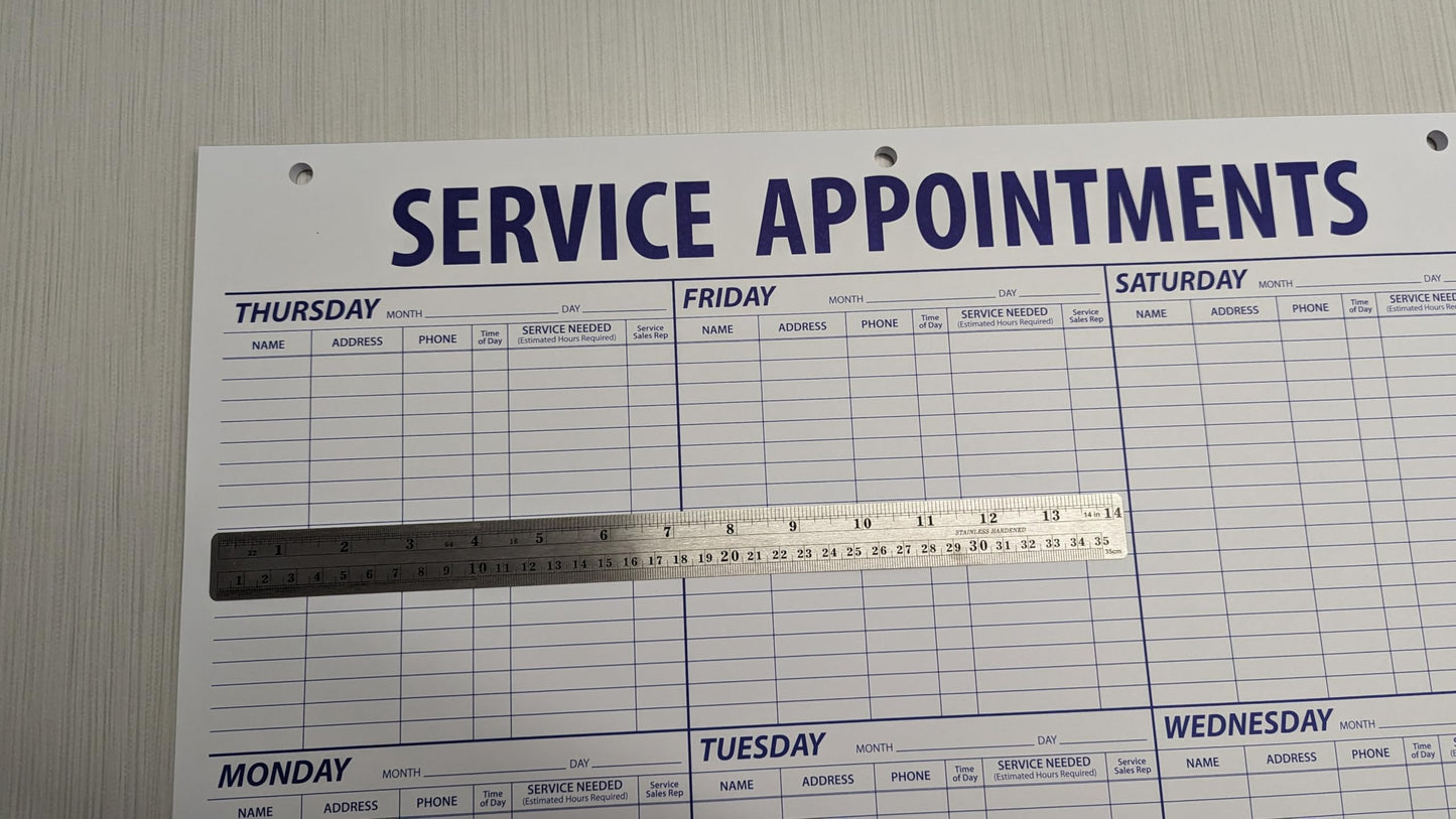 Service Appointment Record - Large Pad