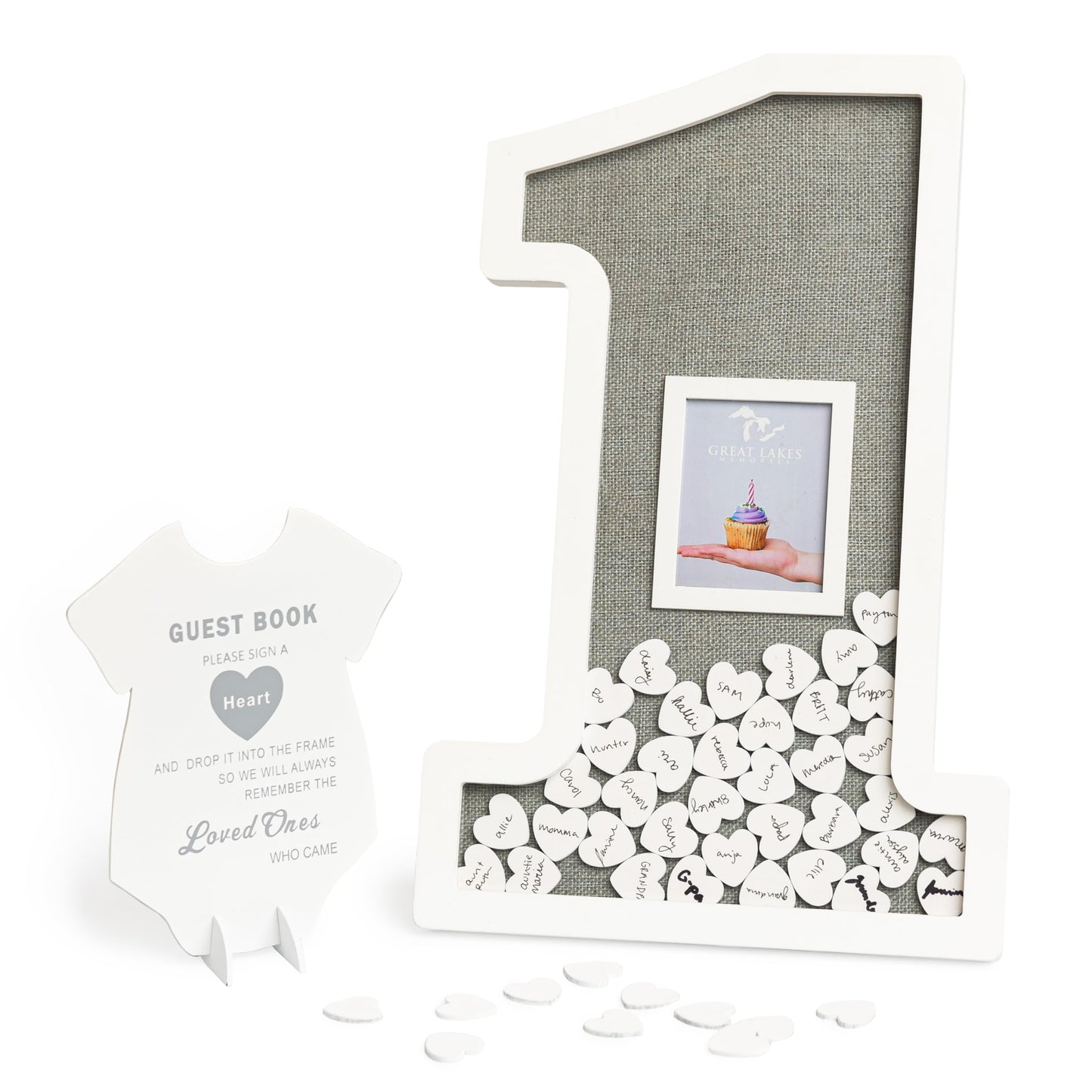 Great Lakes Memories GLM Adorable First Birthday Decorations - Guest Book Alternative for a 1st Birthday Celebration, 1st Birthday Boy or Baby Girl 1st Birthday Decorations