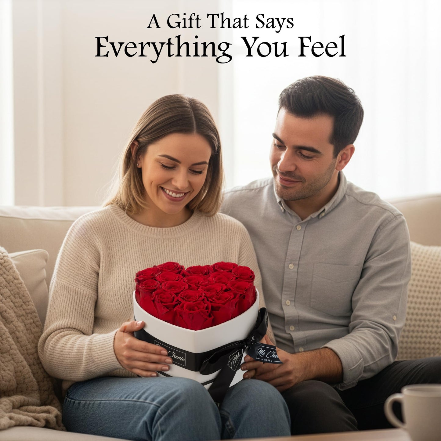 ma cherie roses - 16 Preserved Flowers in Elegant Heart Shaped Box, Mom Birthday Gifts, Gifts for Her, Mother's Day, Valentines, Red Roses, for Women