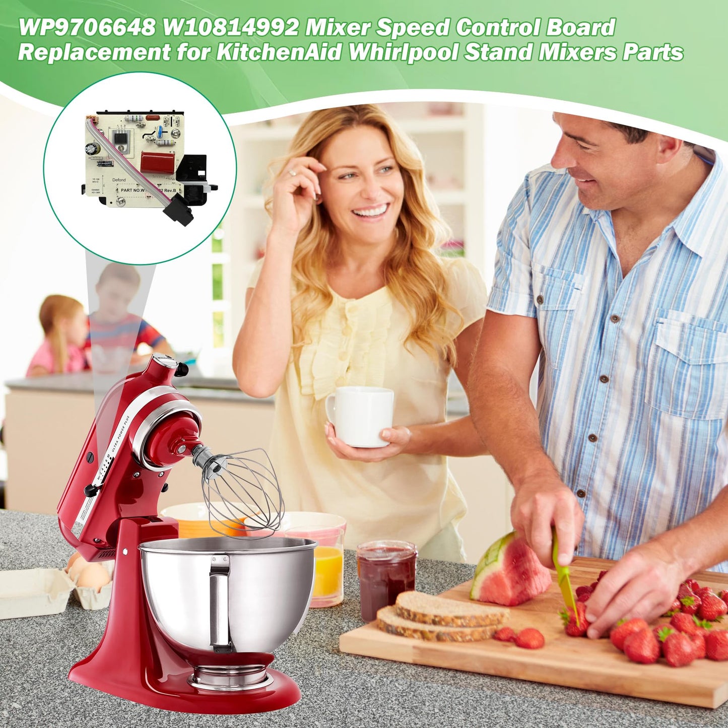 WP9706648 W10814992 Mixer Speed Control Board Replacement for KitchenAid Whirlpool Stand Mixers Parts 9706648 10814992 9706052 9707511 AP6013720 PS11746947