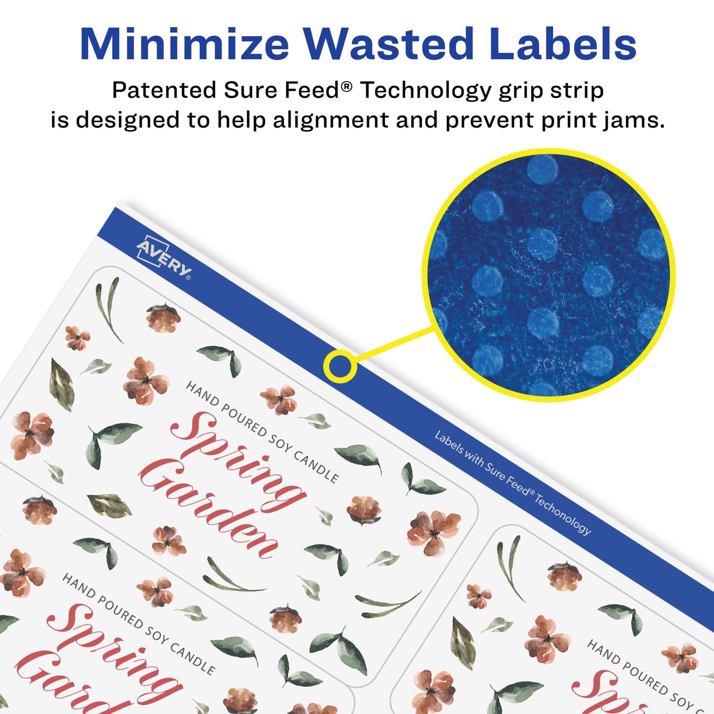 Avery Matte White Removable Rectangle Labels, Sure Feed Technology, 2" x 4", 500 Removable Labels, Laser/Inkjet Printable