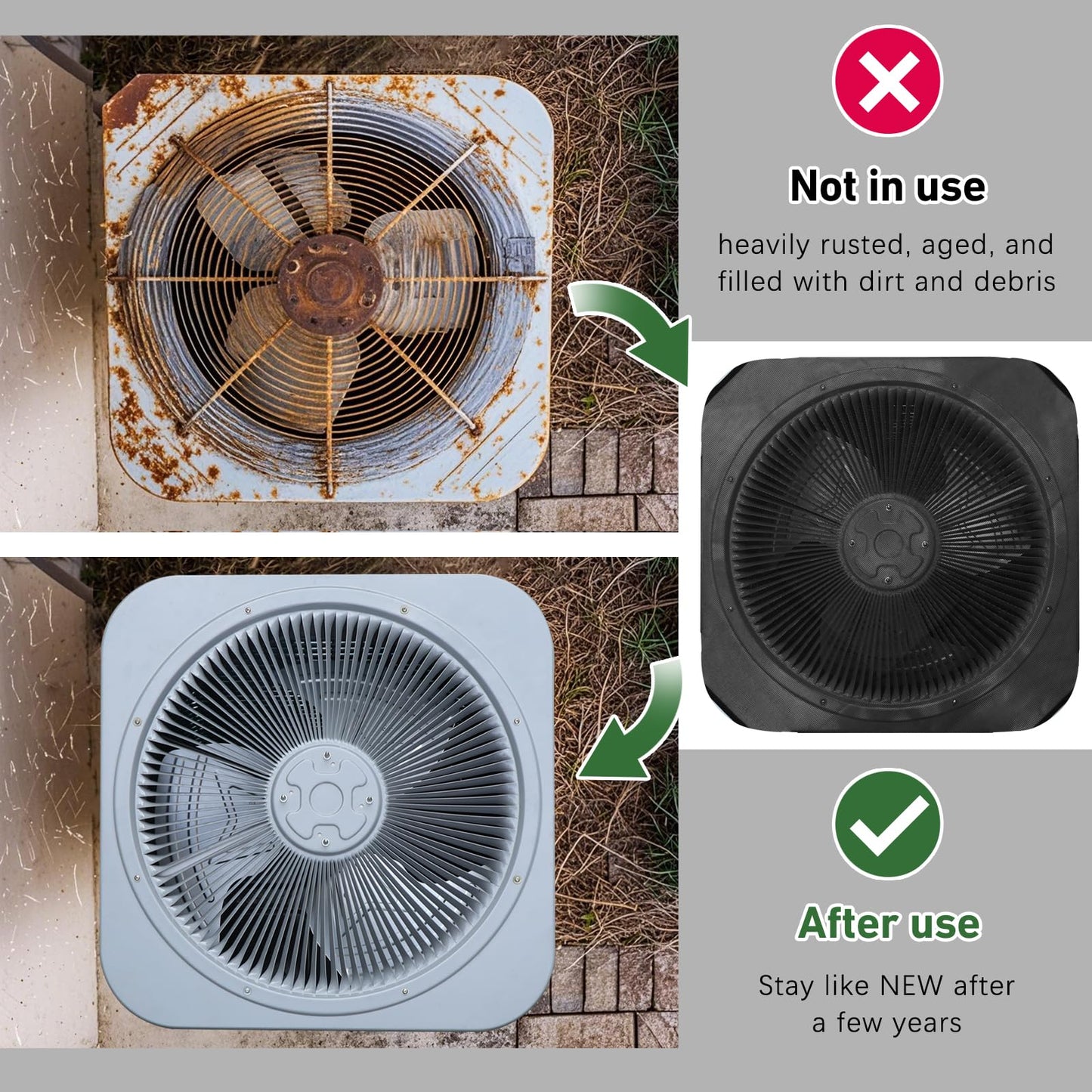 Xeeol 36x36 Central Air conditioner Covers for Outside, Larger Mesh AC Unit Covers Outdoor - Top Universal Defender