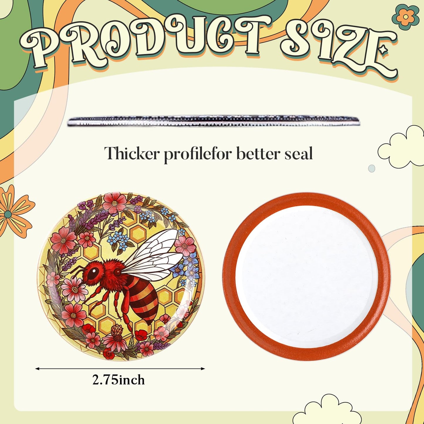 PullCrease 120 Pack Regular Mouth Canning Lids, 4 Style 2.75'' Decorative Mason Jar Lids Rust-Resistant Tinplate Lid for Food Jam Fruits Storage Canning Supplies (Stained Glass Style)
