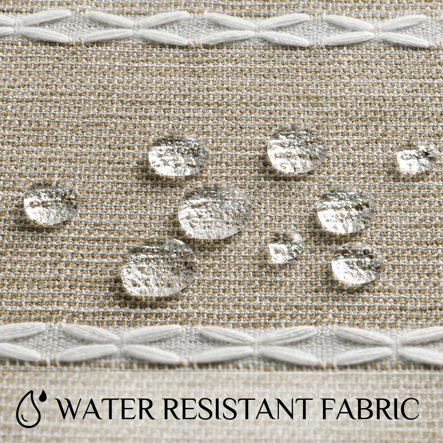 Softalker Outdoor Linen Tablecloth Rectangle, Waterproof Cotton Boho Farmhouse Table Cloths with Tassel, Heavy Weight Wrinkle Free Table Cover for Picnic Camping Dining - 55 x 70 Inch, Coffee Lines