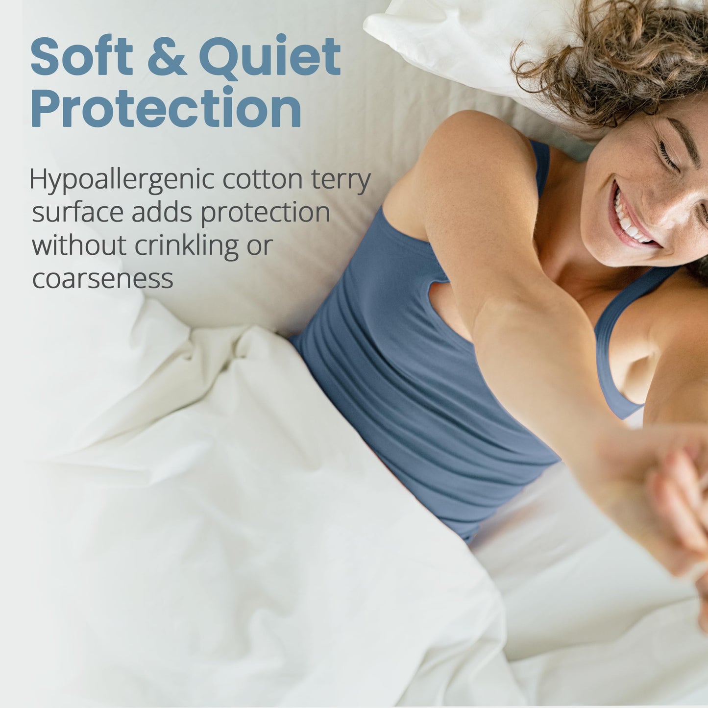 SafeRest Waterproof California King Size Mattress Protector - Fitted with Stretchable Pockets - Machine Washable Cotton Blend Mattress Cover for Bed