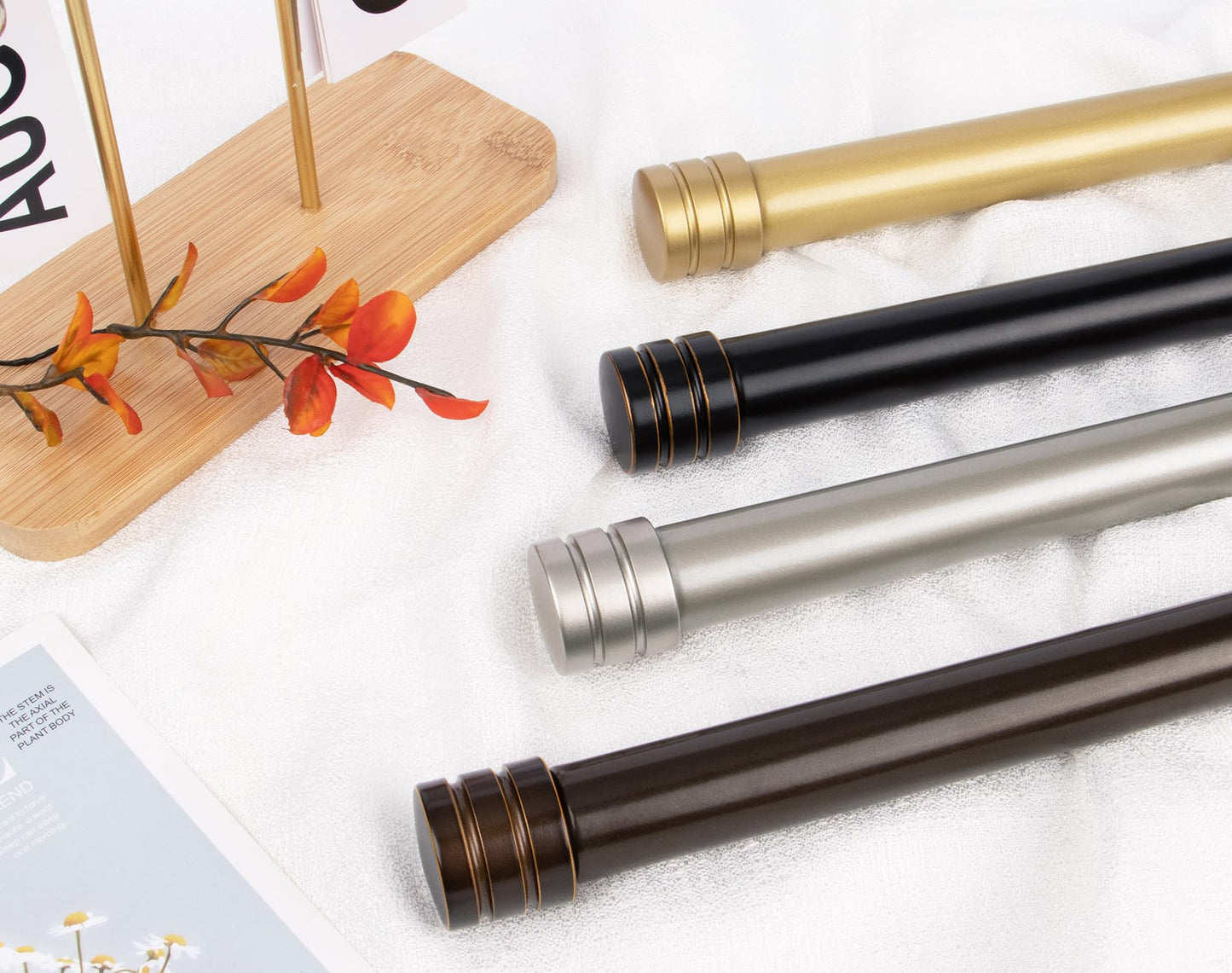 TONIAL1 Inch Double Curtain Rods for Windows 66 to 120 Inches, Heavy Duty Decorative Drapery Rod 32 to 144 Inches with Classic Cap Finial, Black