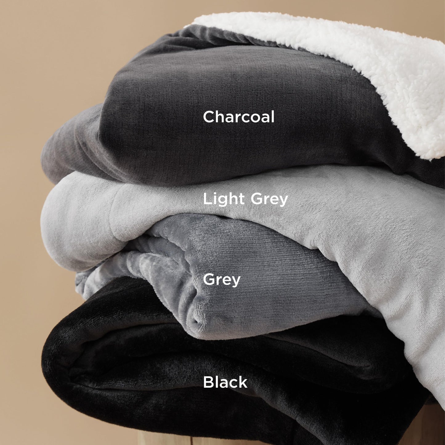 Bedsure GentleSoft Sherpa Fleece Queen Blankets for Bed, Non-Heated, Thick and Warm Throw for Women and Men, Soft Fuzzy Plush Queen Blanket for Winter, Grey, 90x90 Inches
